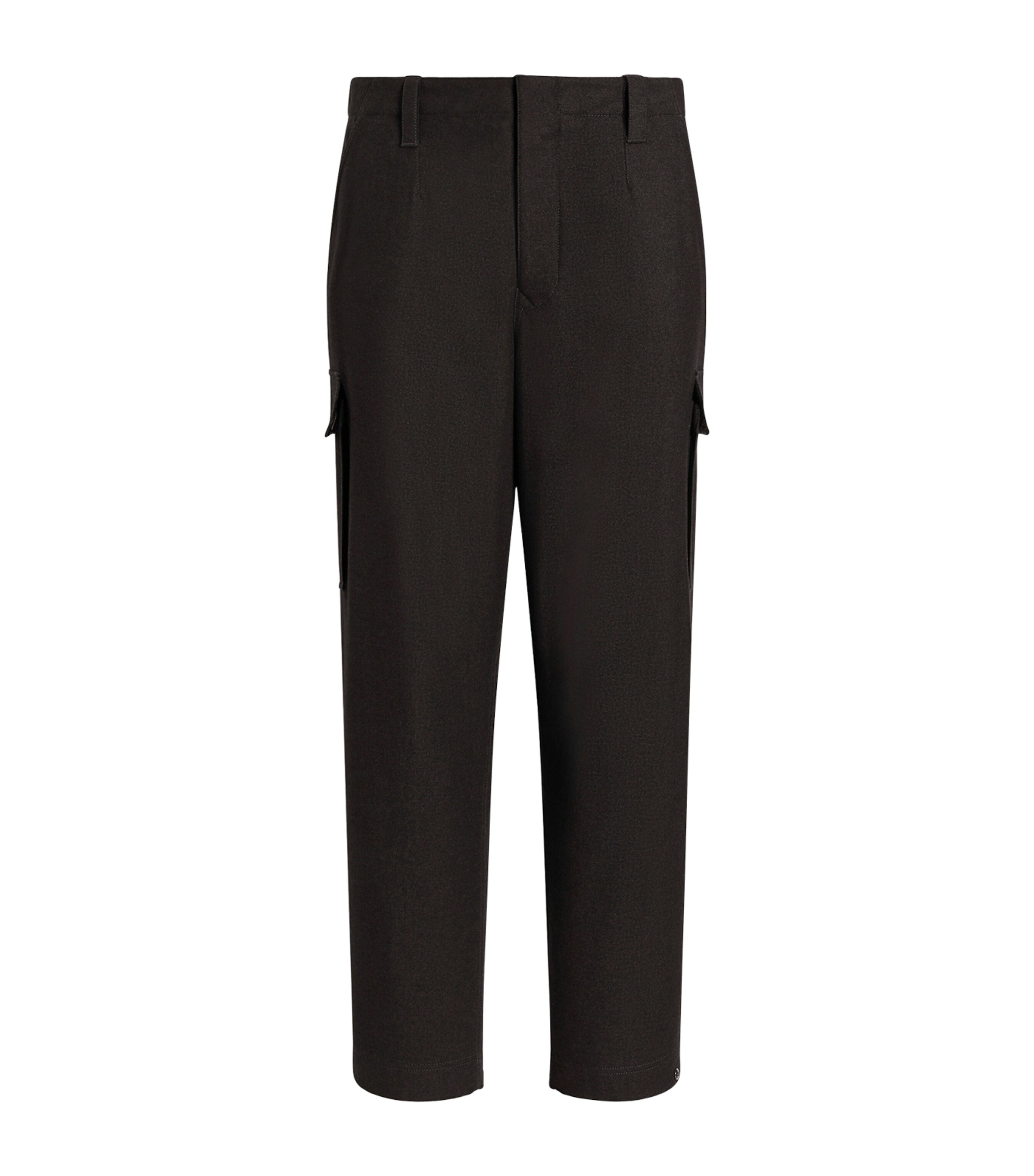 Wool-Blend Cargo Trousers M3977-BROWN Image 1
