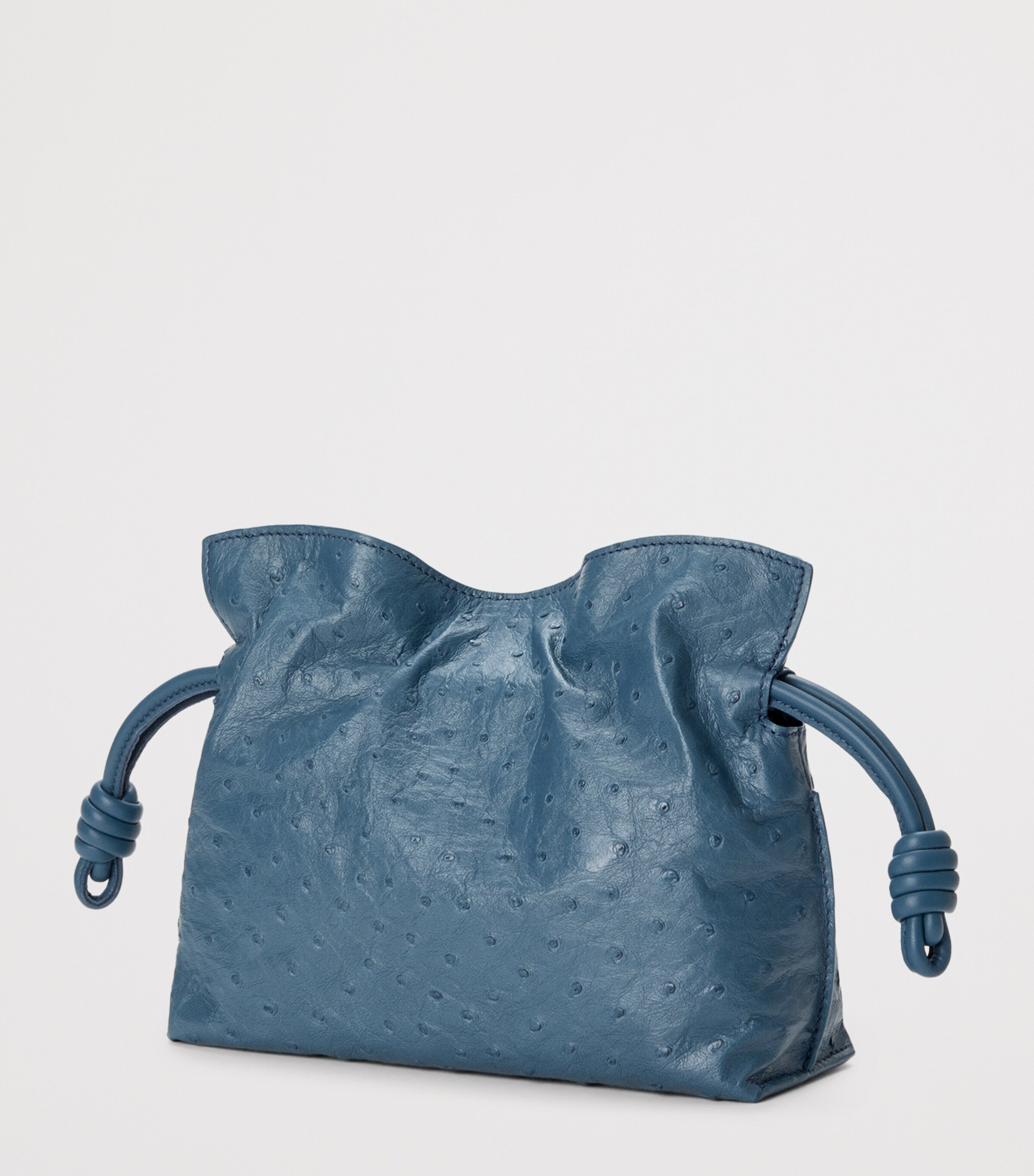 Mini Leather Flamenco Clutch Bag DENIM Image 2