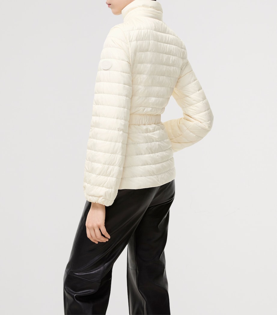 Burberry Womens Belted Puffer Jacket Tundra White Image 3