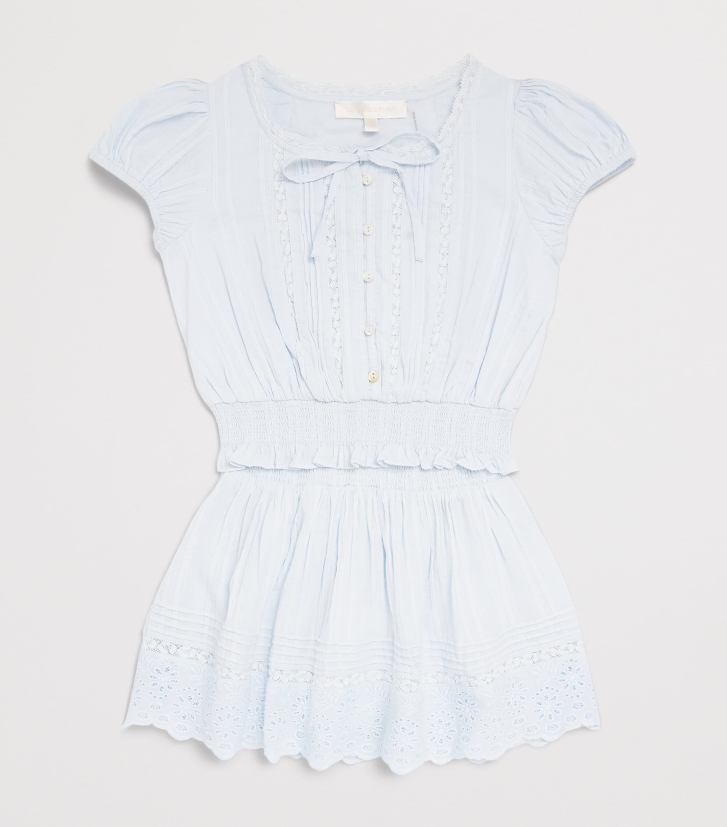 LoveShackFancy Cotton Shoreline Top (2-6 Years) Blufcblue Finch Image 3