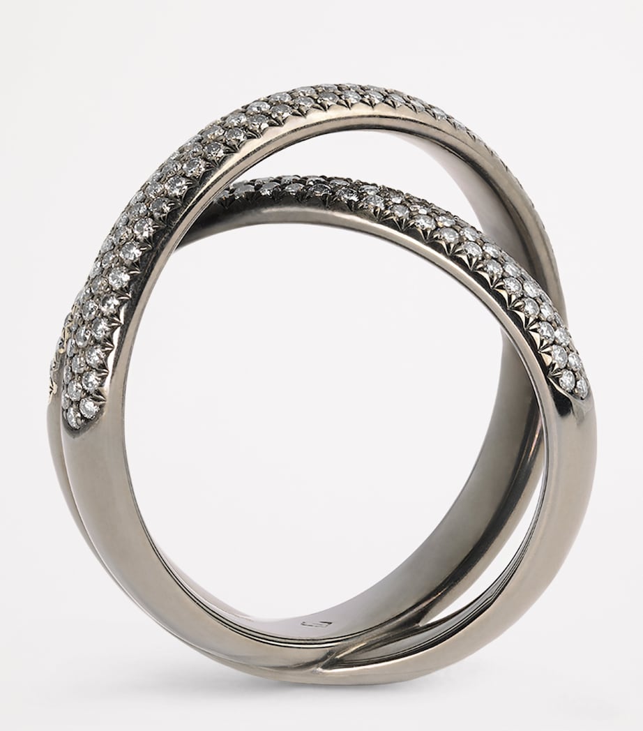 Black Gold and Diamond Axis Ring (Size 7) BLACK GOLD Image 3