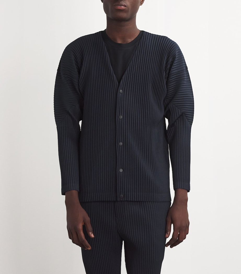 Basics Pleated Cardigan 75NAVY Image 3