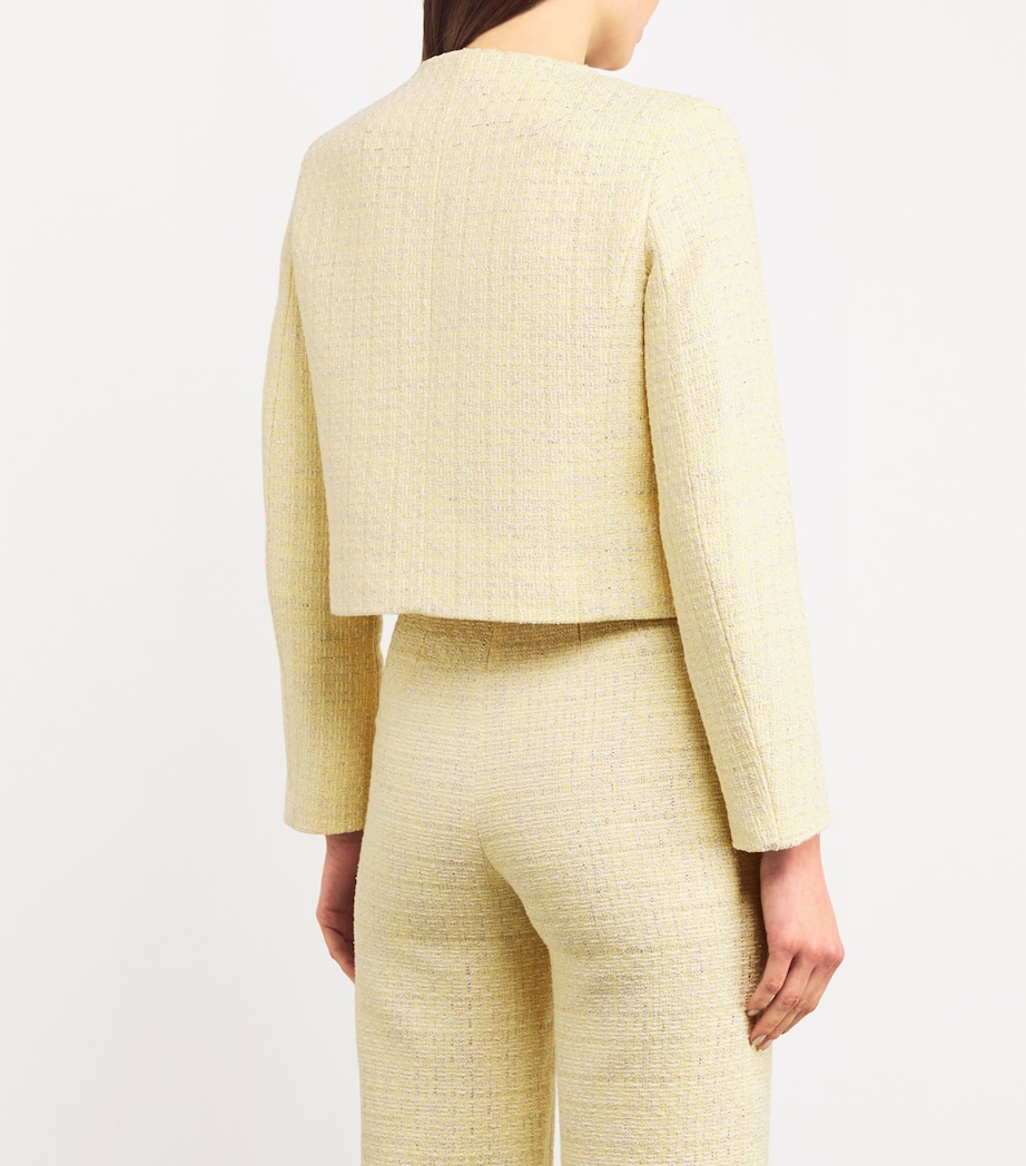 Tweed Cropped Jacket YELLOW Image 4