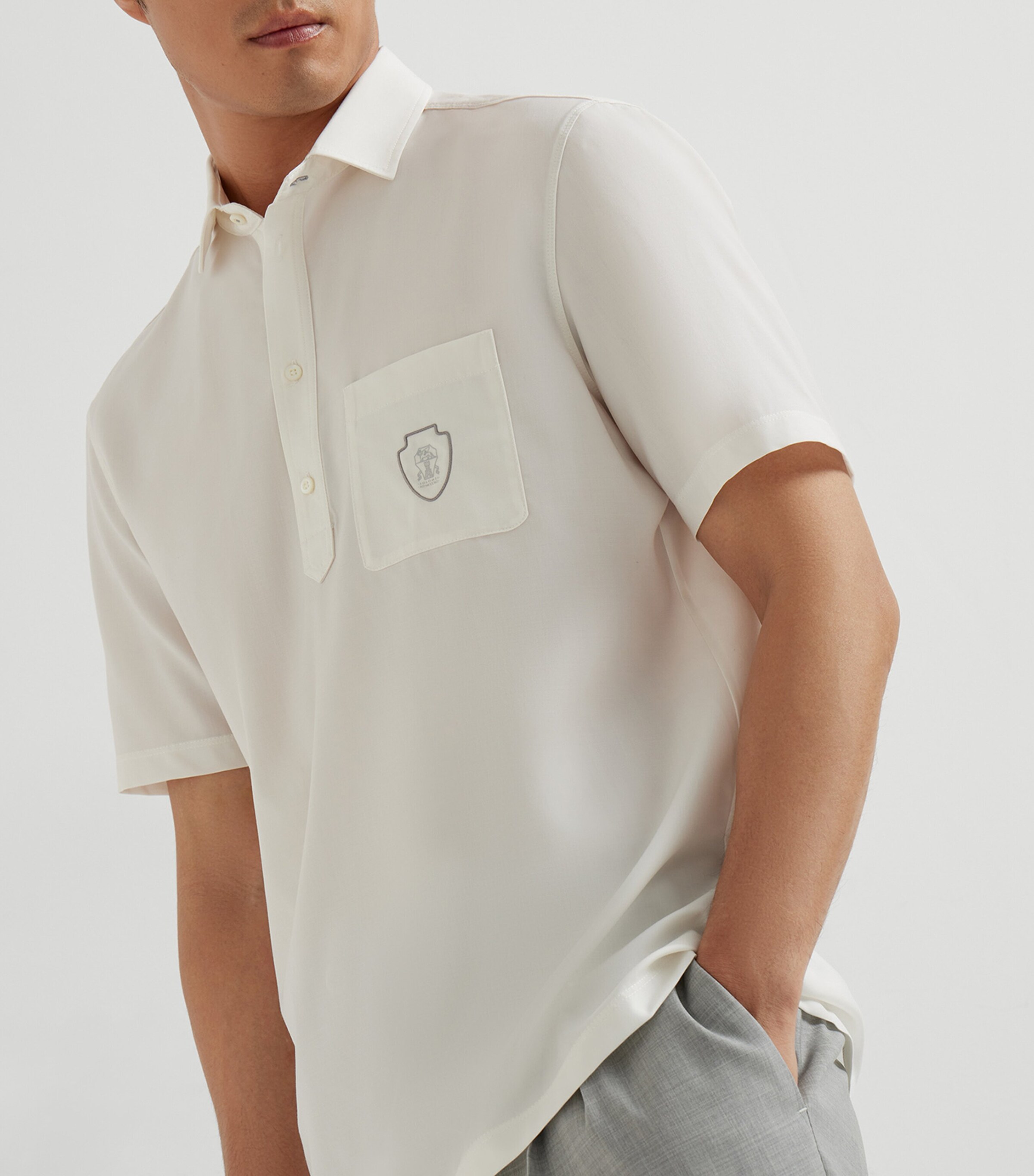 Virgin Wool Polo Shirt CTL60 Image 6