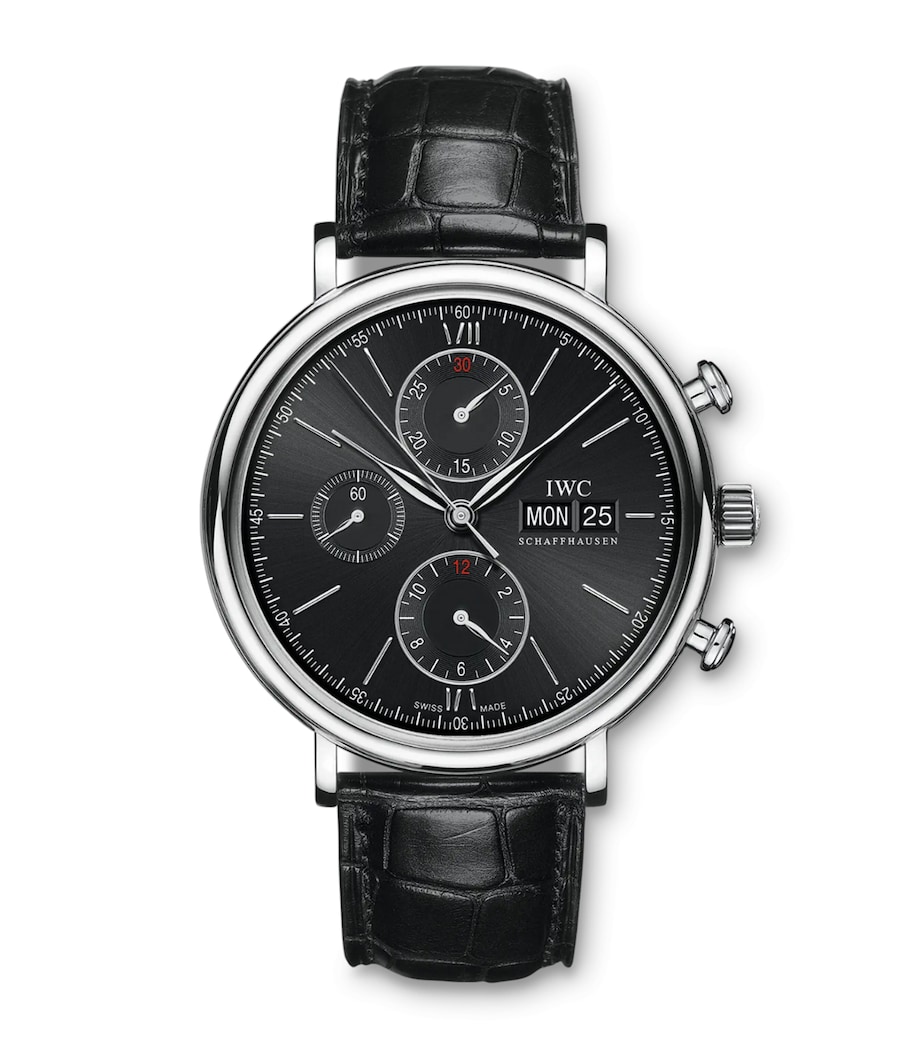 Stainless Steel Portofino Chronograph Watch 42mm BLACK Image 1