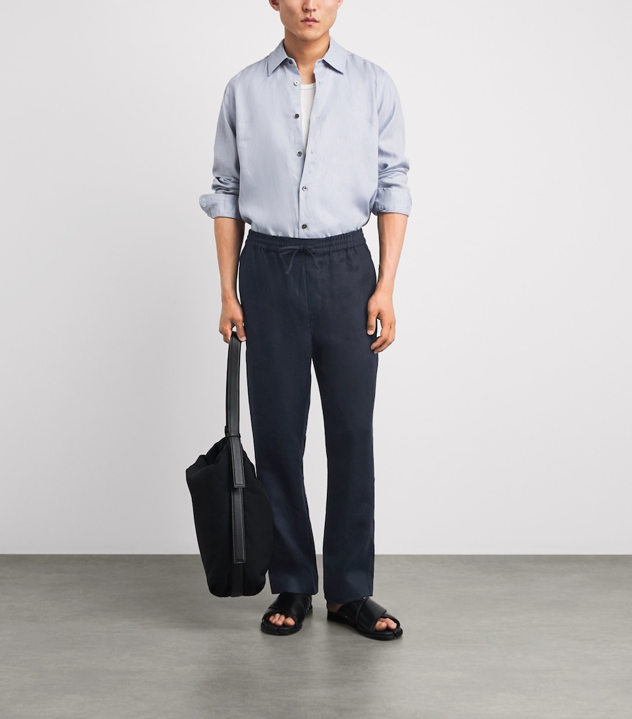 CHÉ Mens Linen Avila Straight Trousers Navy Image 2