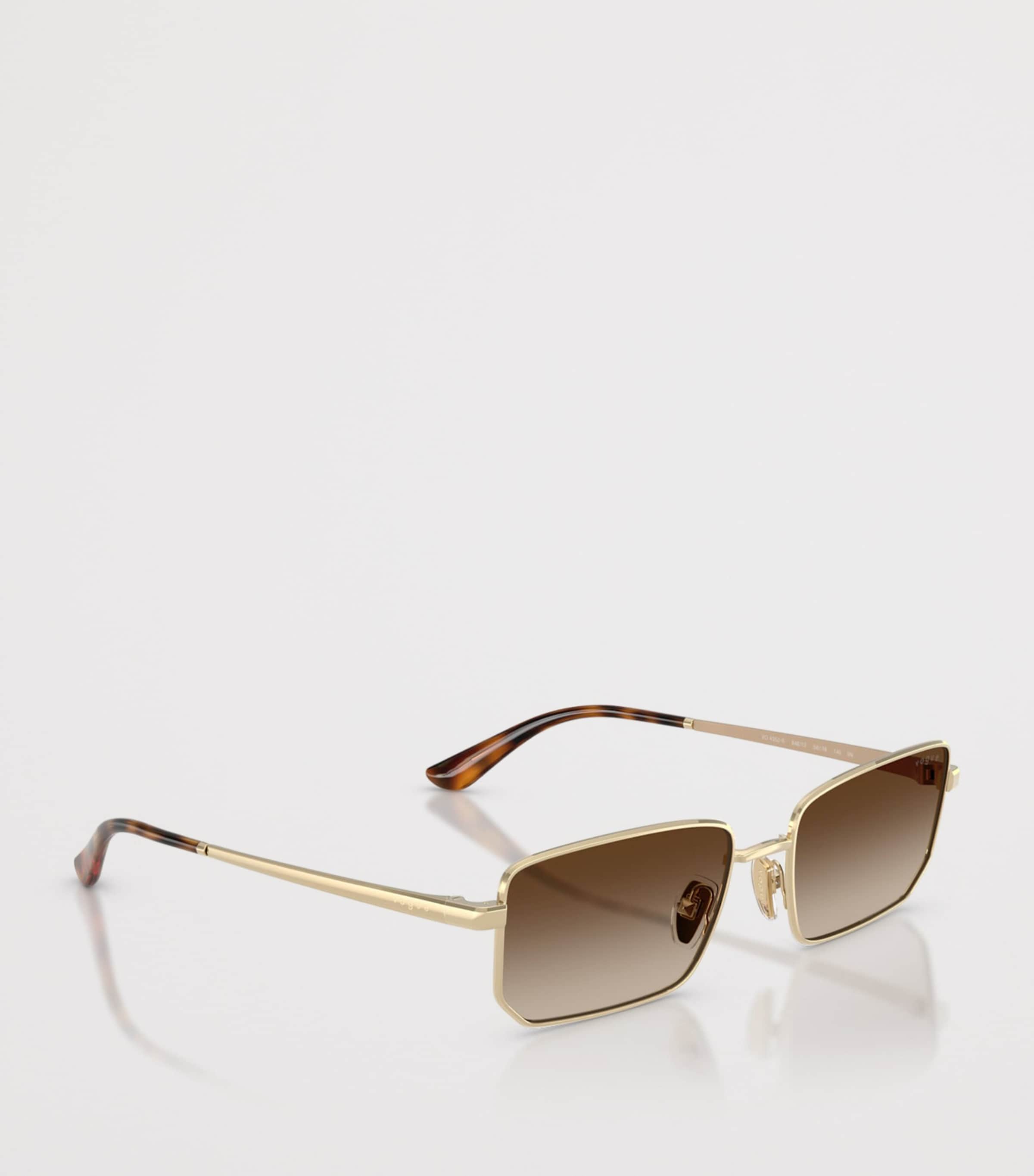 Vogue Metal Rectangular Sunglasses Gold Image 6