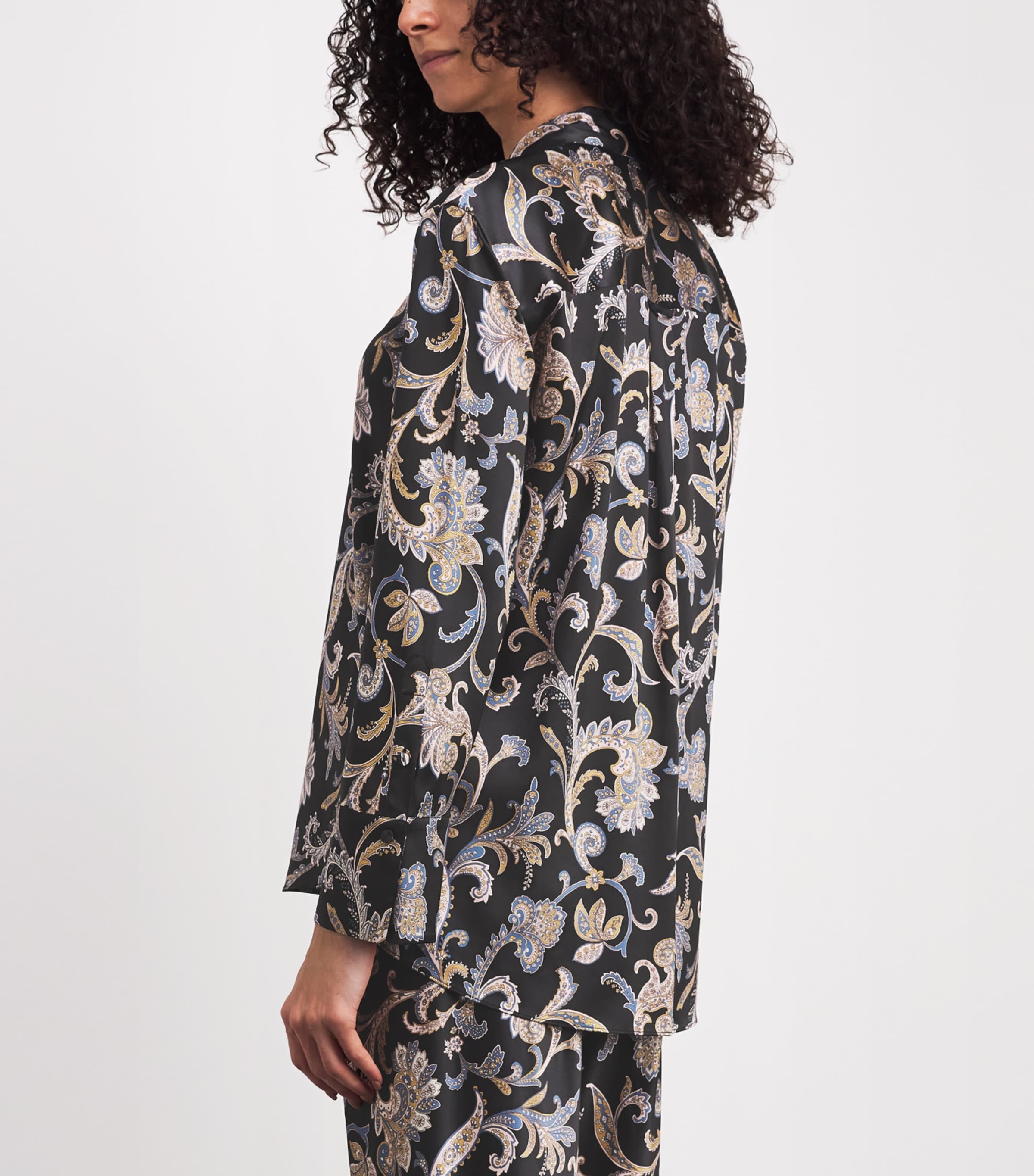 Veronica Beard Womens Paisley Lloyd Shirt Black Multi Image 5