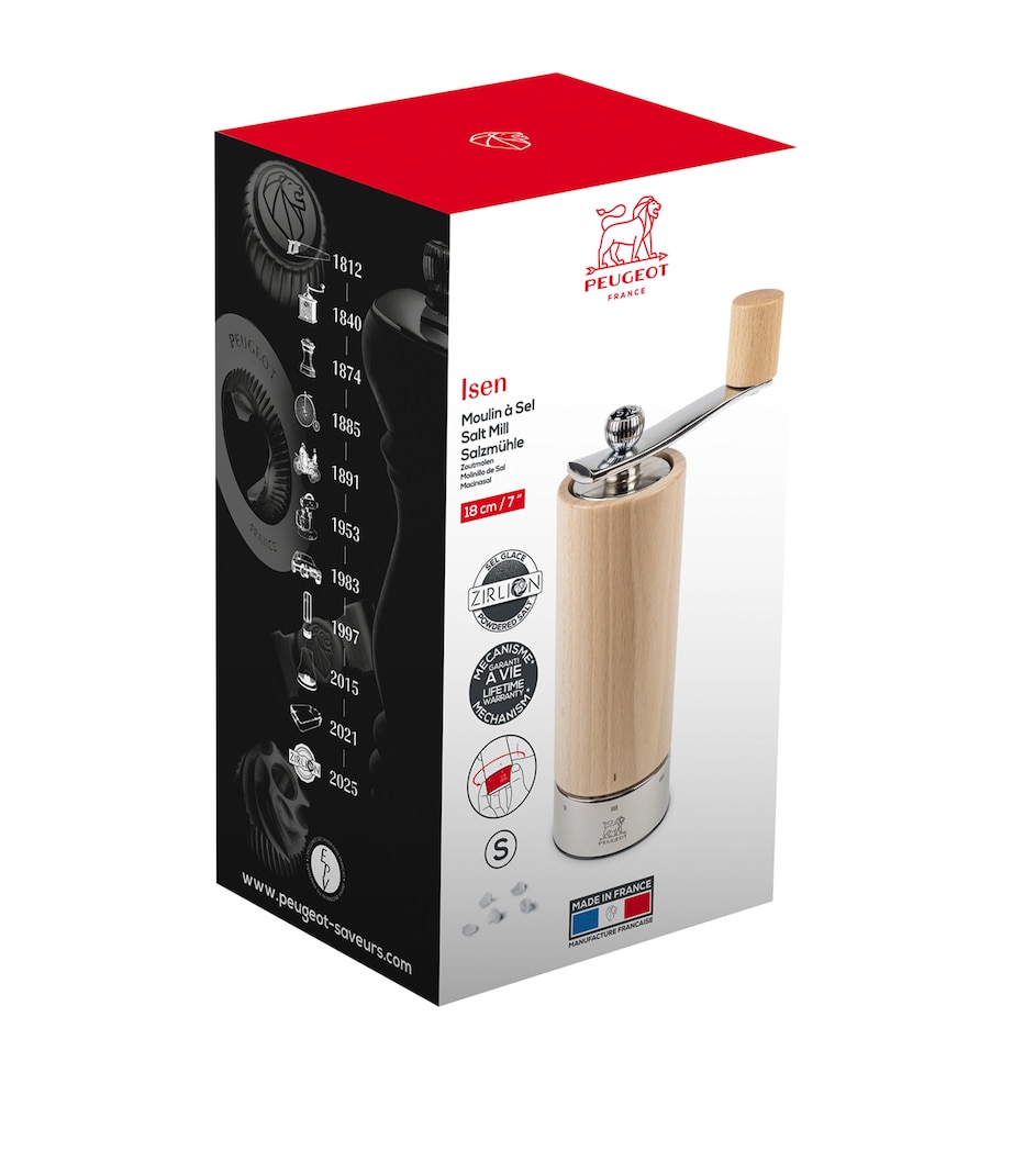 Peugeot Beechwood Isen Salt Mill (18cm) Natural Wood Image 2