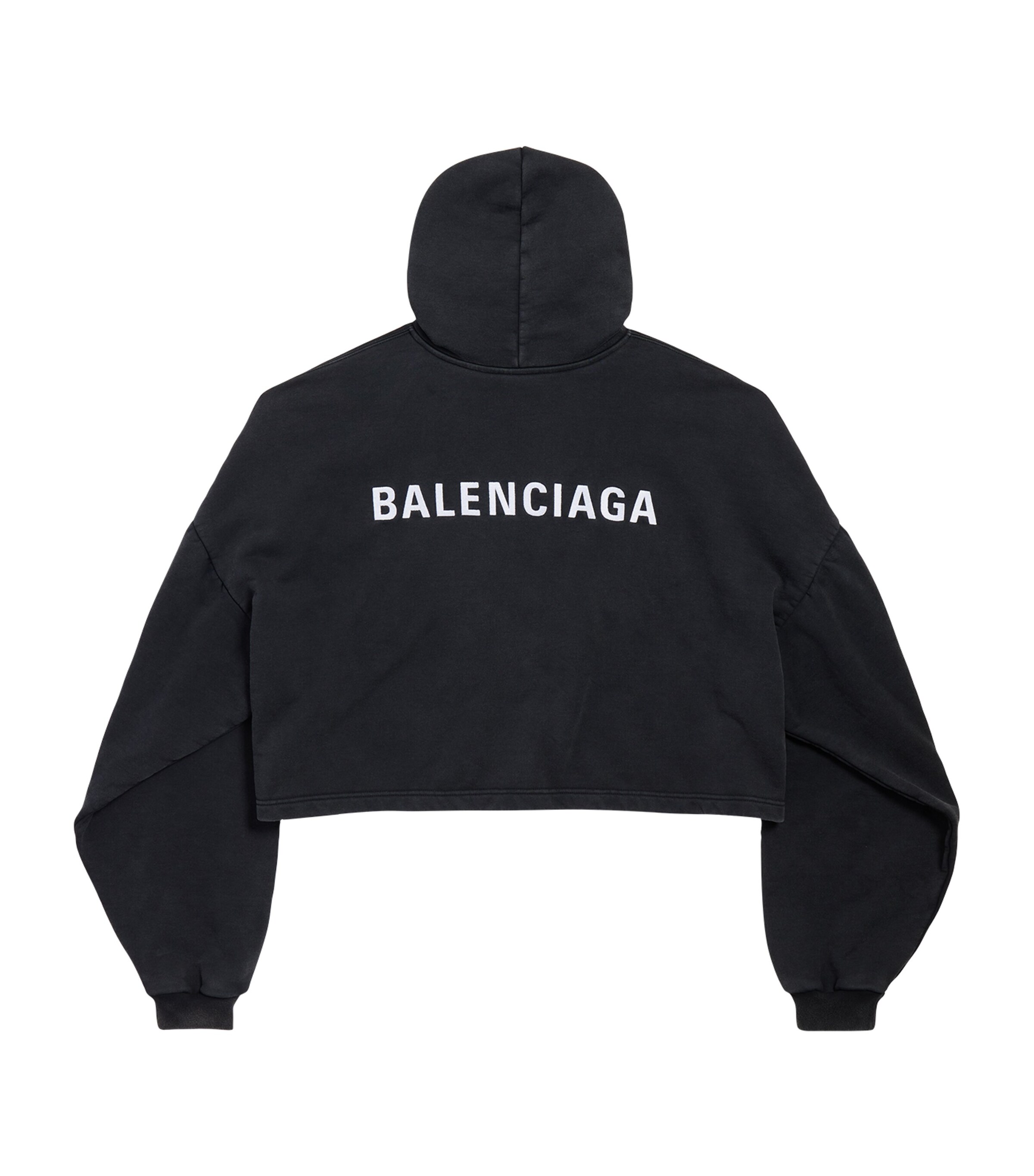 BALENCIAGA Cropped Hoodie パーカー グランジ　ロゴ Balenciaga Logo Cropped Hoodie | Harrods DE