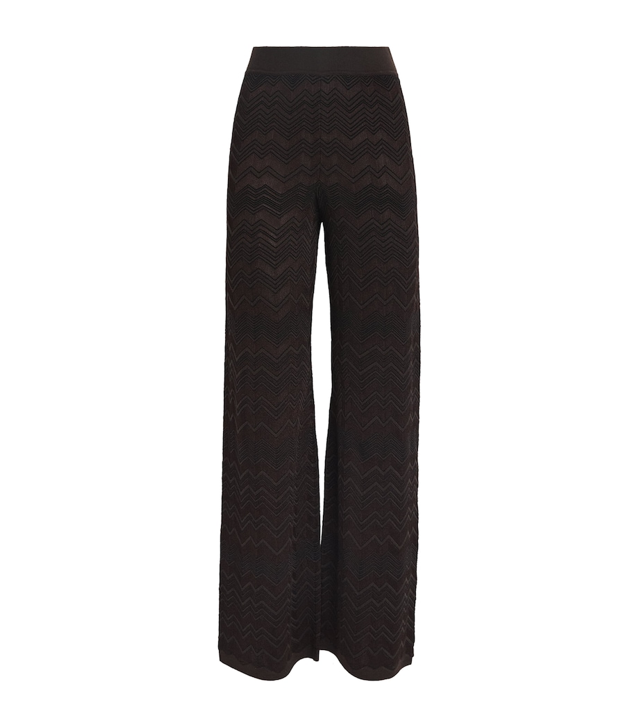 Missoni Womens Zigzag High-Rise Leggings Solid Brown Image 1