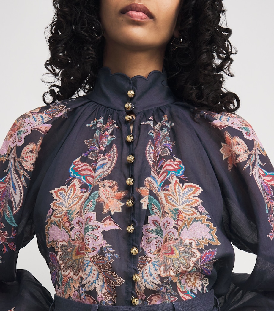 Ramie Rhiannon Billow Blouse NAVMLTPAI NVY MLTI P Image 6