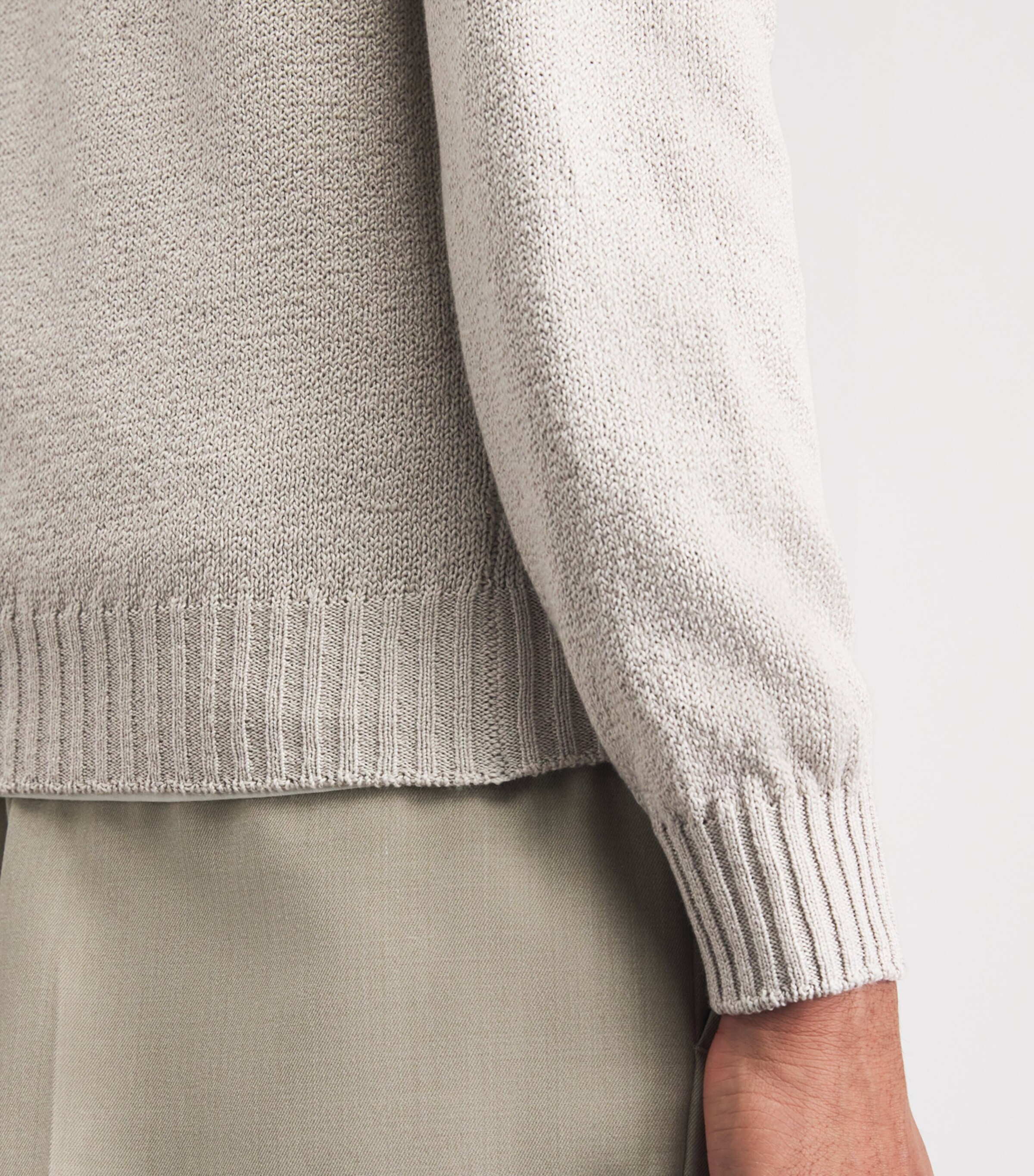 Fioroni Cashmere Mens Cotton Crew-Neck Sweater Avorio Image 3