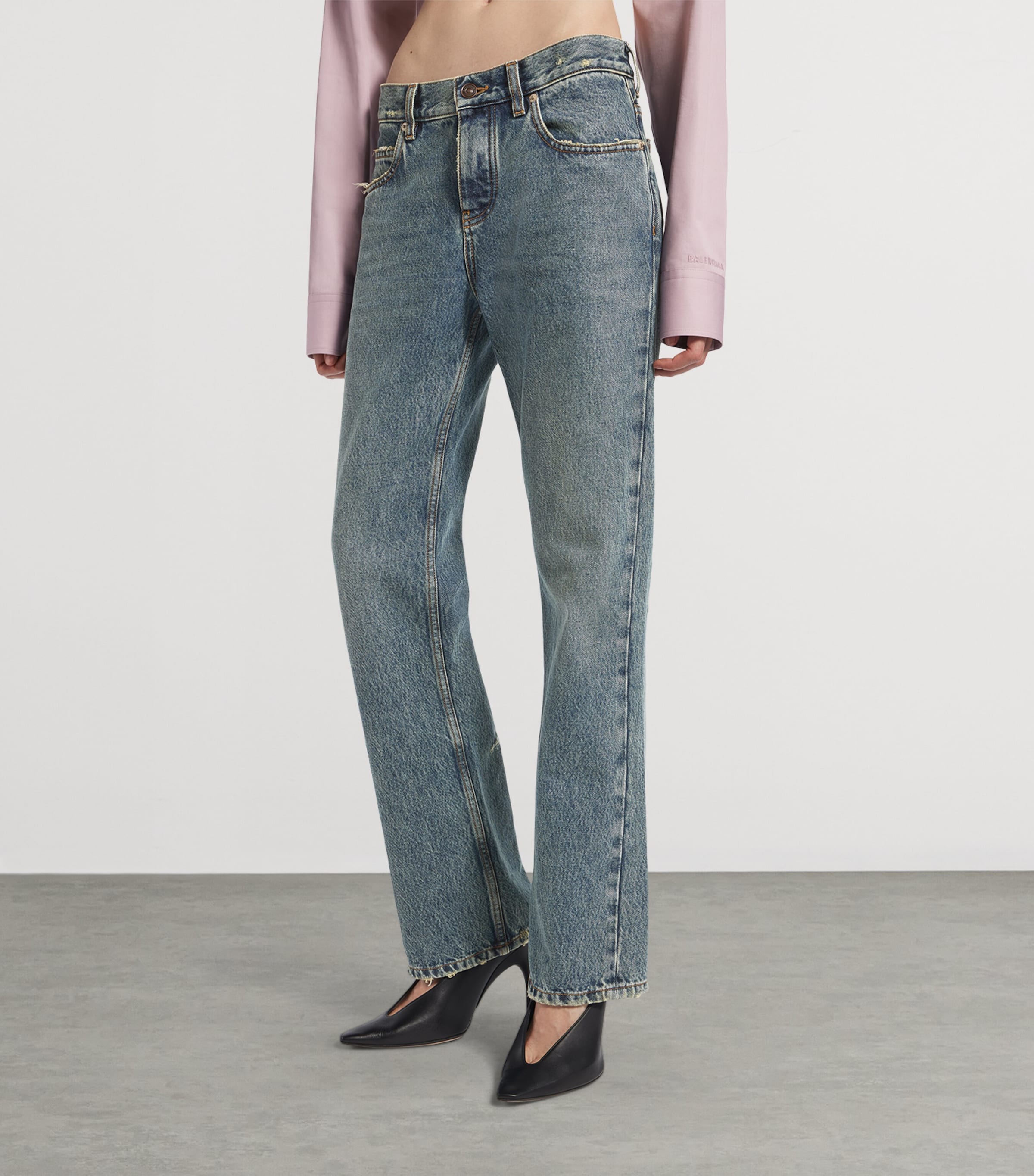 Balenciaga Womens Straight-Leg Mid-Rise Jeans Image 5
