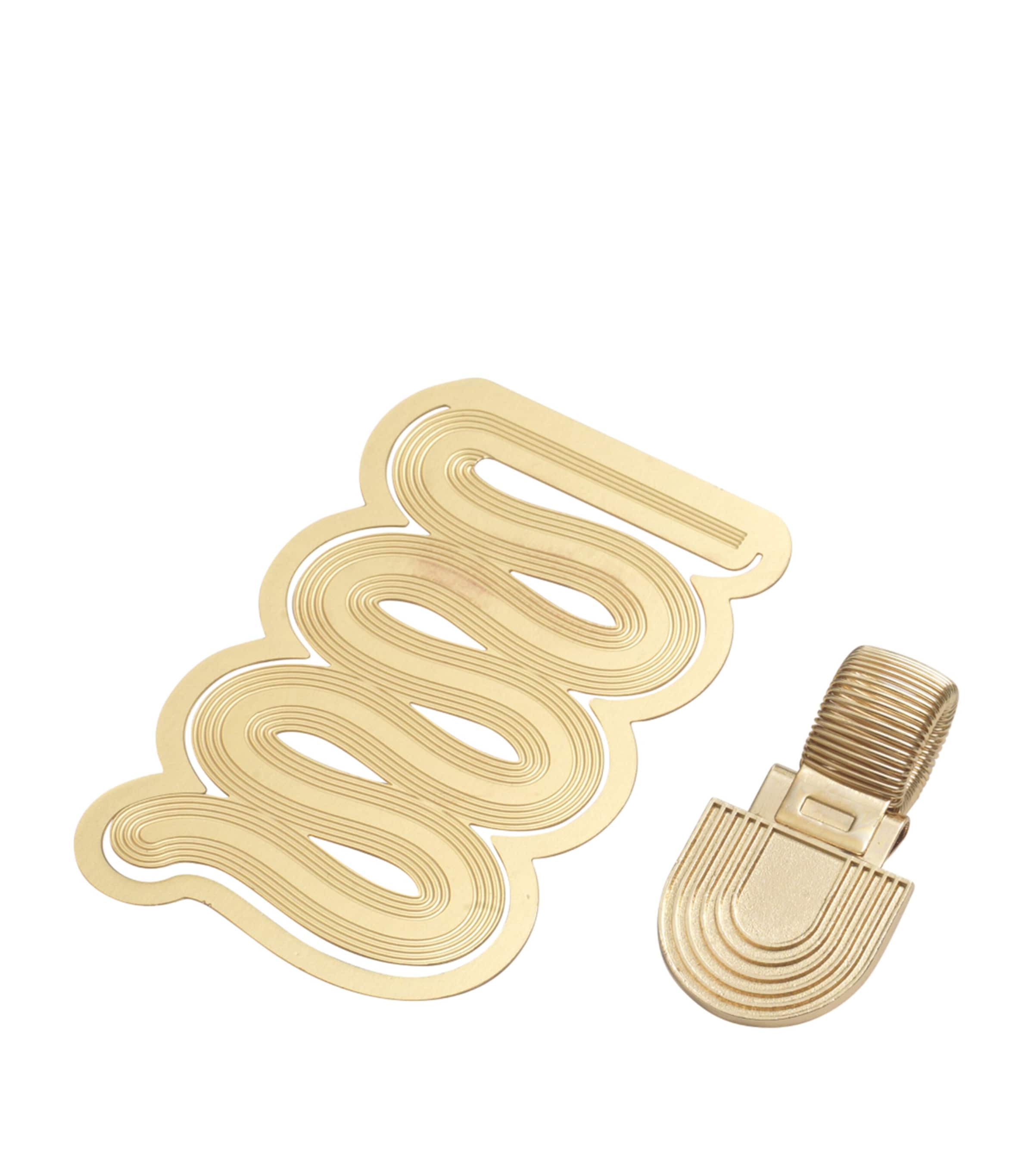 Papier Metal Wiggle Bookmark and Pin Clip Set Gold Image 1