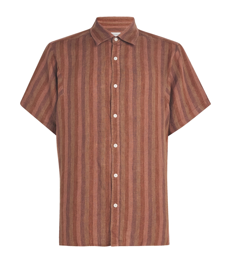 Linen Stripe Garrison Shirt TERRACOTTA Image 1