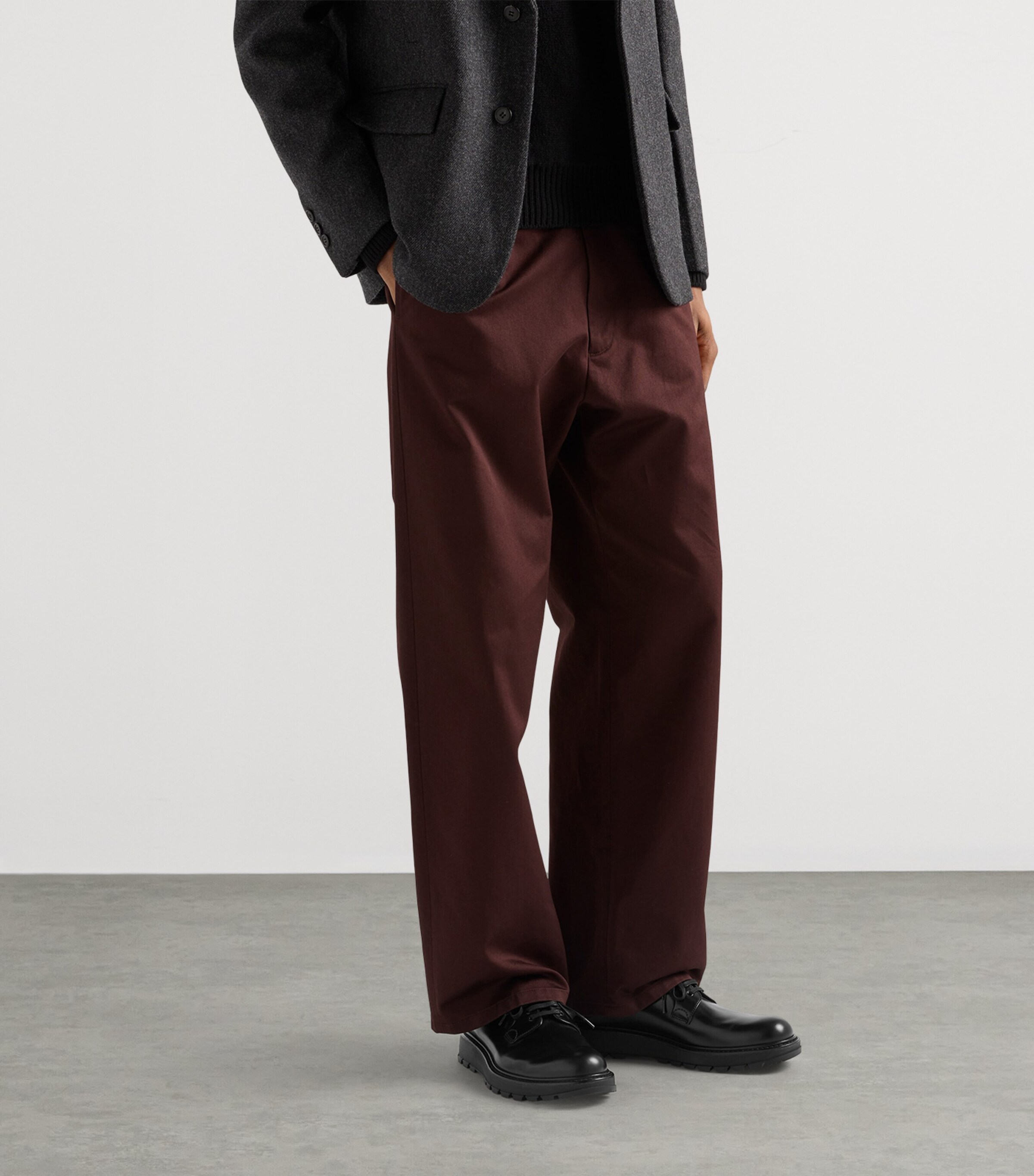 Brushed Leather Flatform Shoes F0002 Image 3