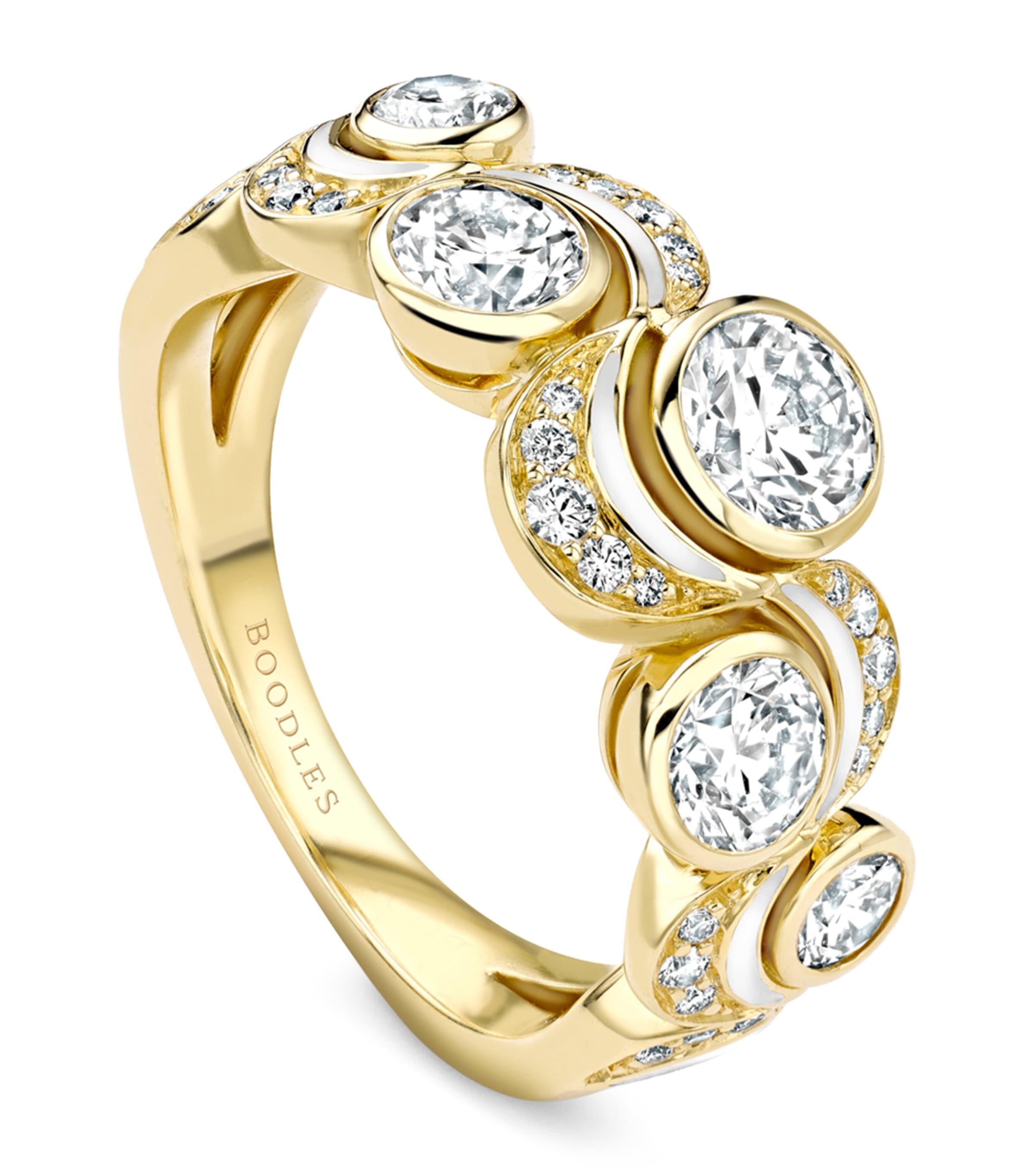 Boodles Yellow Gold And Diamond Over The Moon Ring In Gold