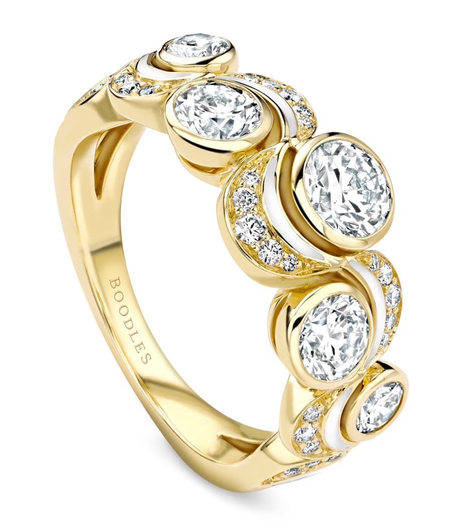 Yellow Gold and Diamond Over The Moon Ring YELLOW GOLD Image 1