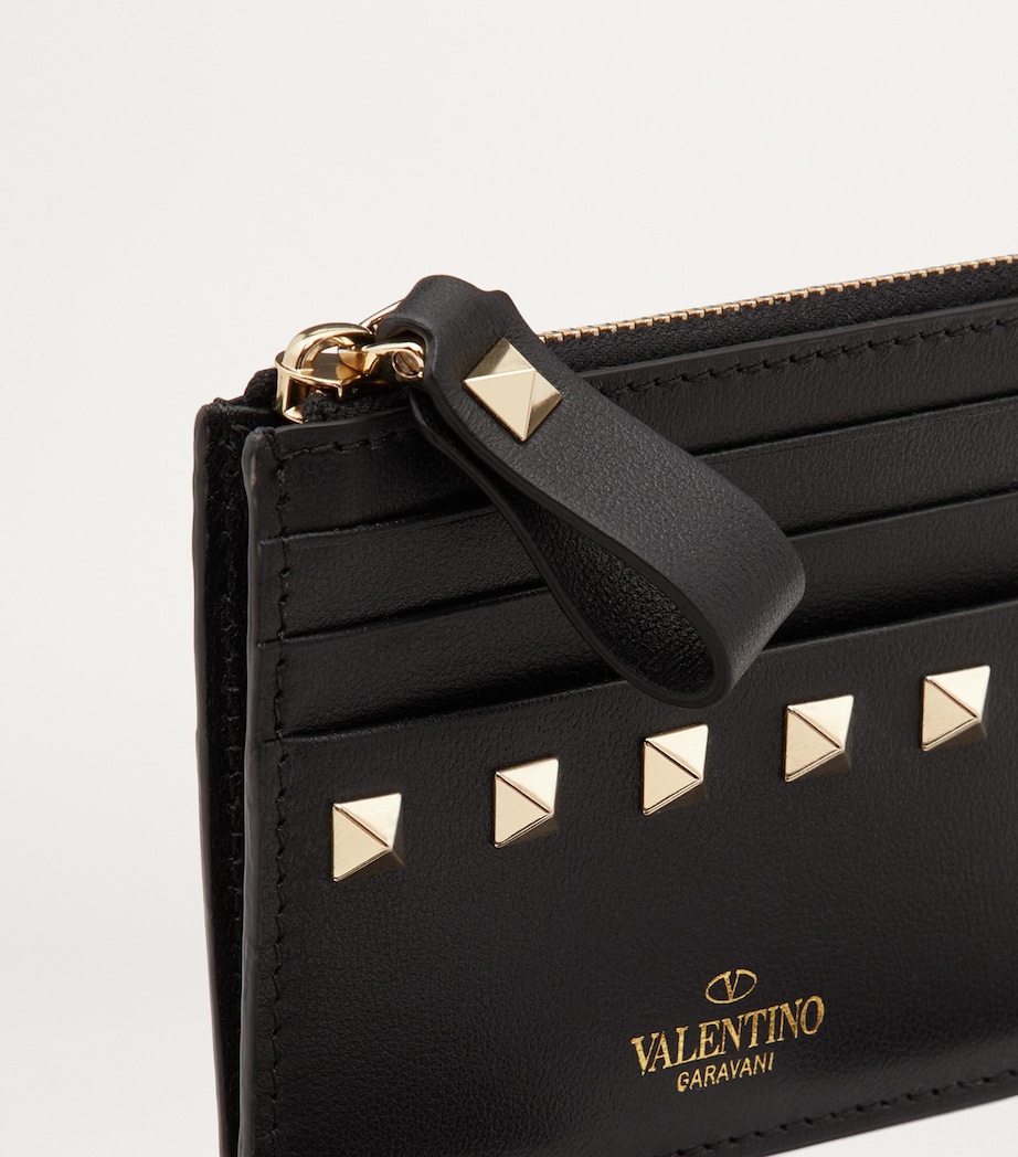 Leather Rockstud Coin and Card Holder 0NO Image 5