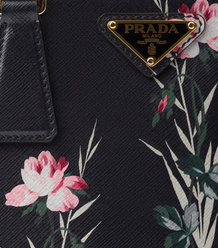 Small Leather Floral Galleria Top-Handle Bag F0002 Image 8