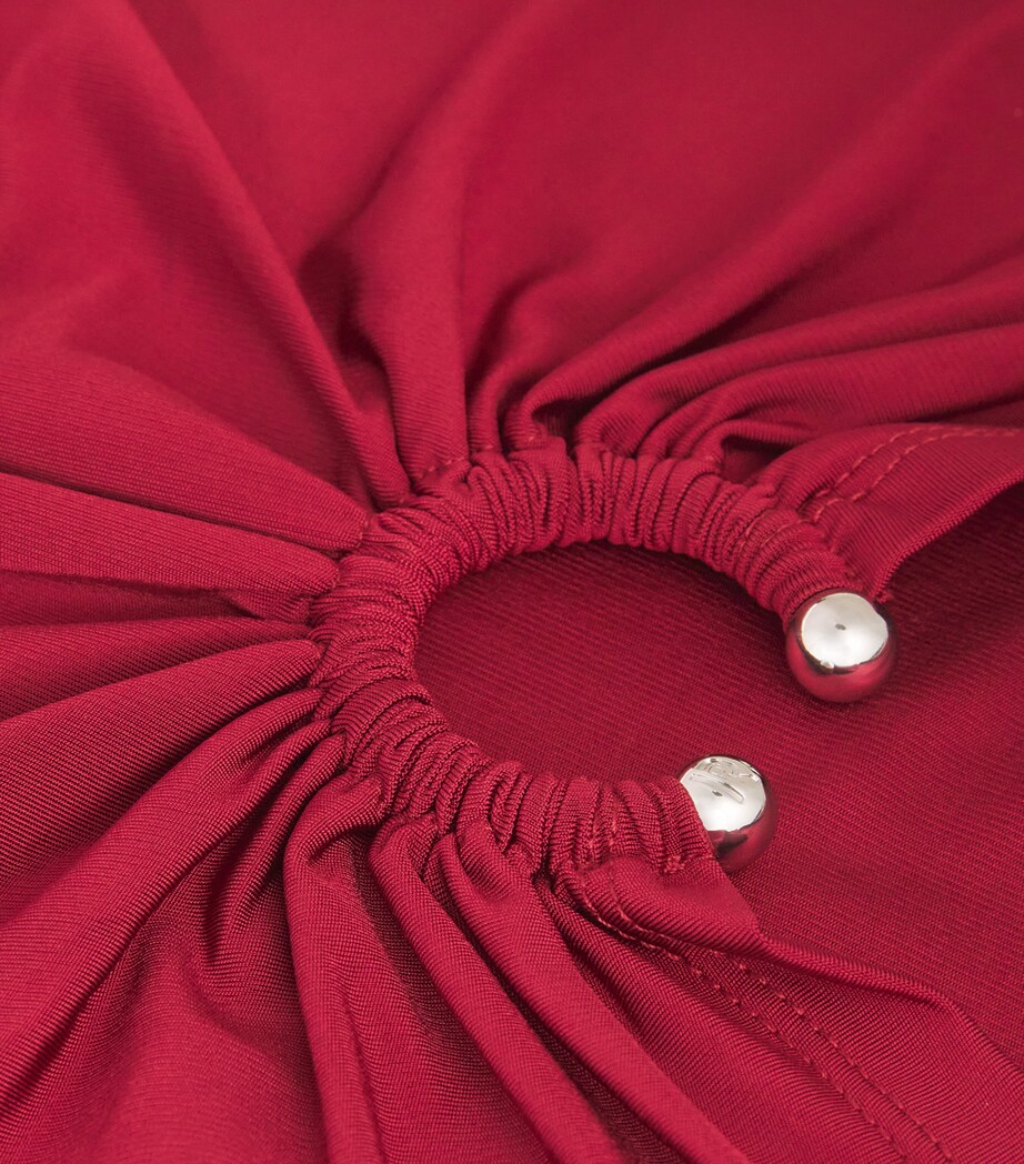 Jersey Ring-Gathered Tank Top P613 RUBY RED Image 5