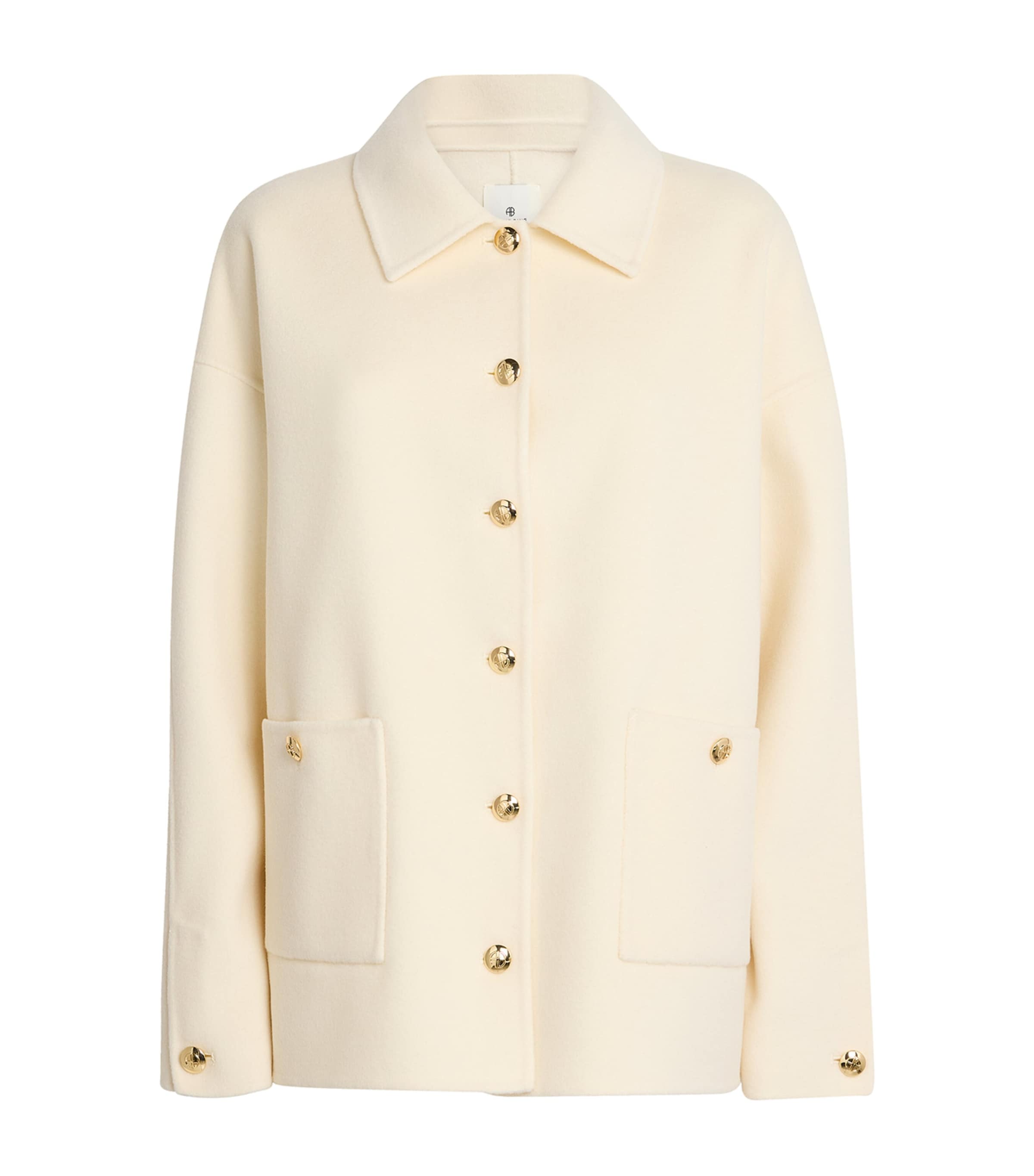 Anine Bing Wool-cashmere Luca Jacket In White