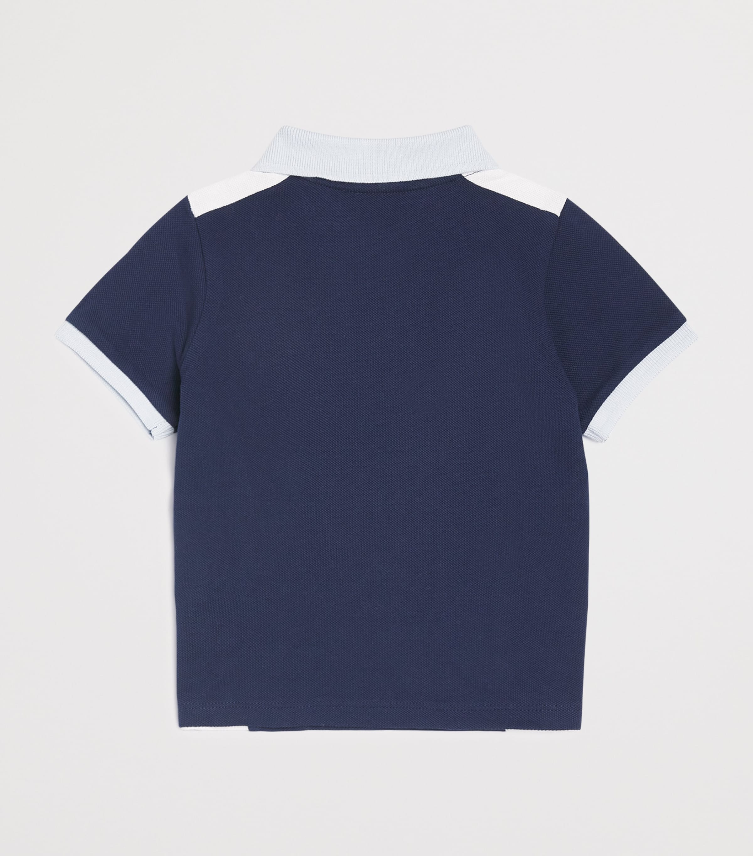 Cotton Piqué Logo Polo Shirt (3-36 Months) NAVY Image 2