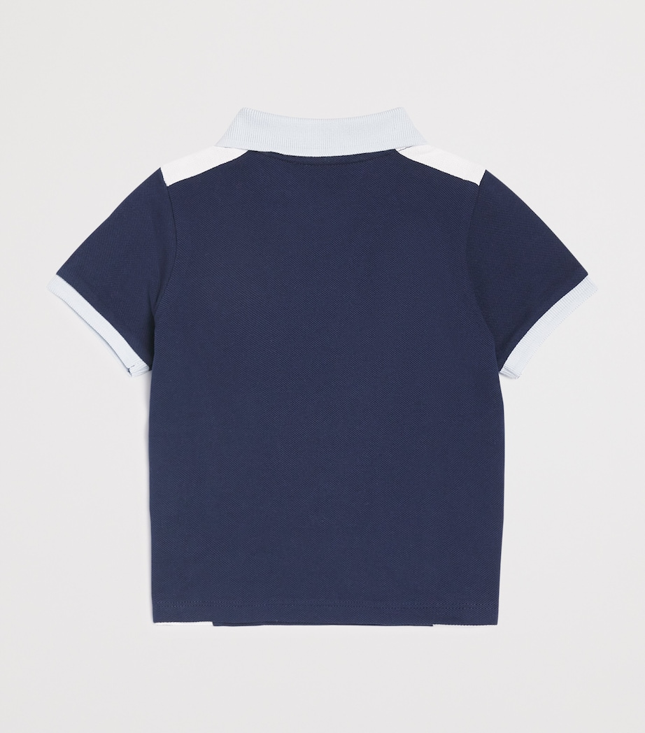 Cotton Piqué Logo Polo Shirt (3-36 Months) NAVY Image 2