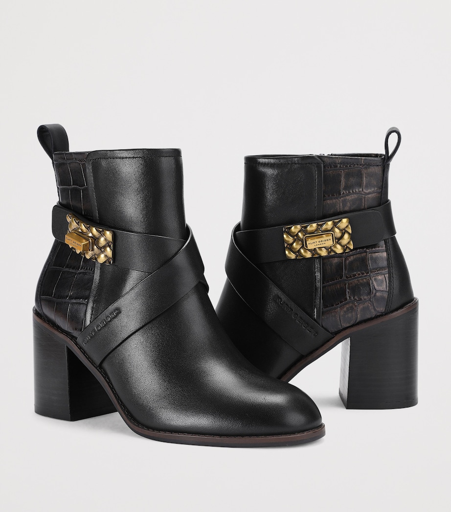 Kurt Geiger London Leather Marylebone Ankle Boots Black Image 2