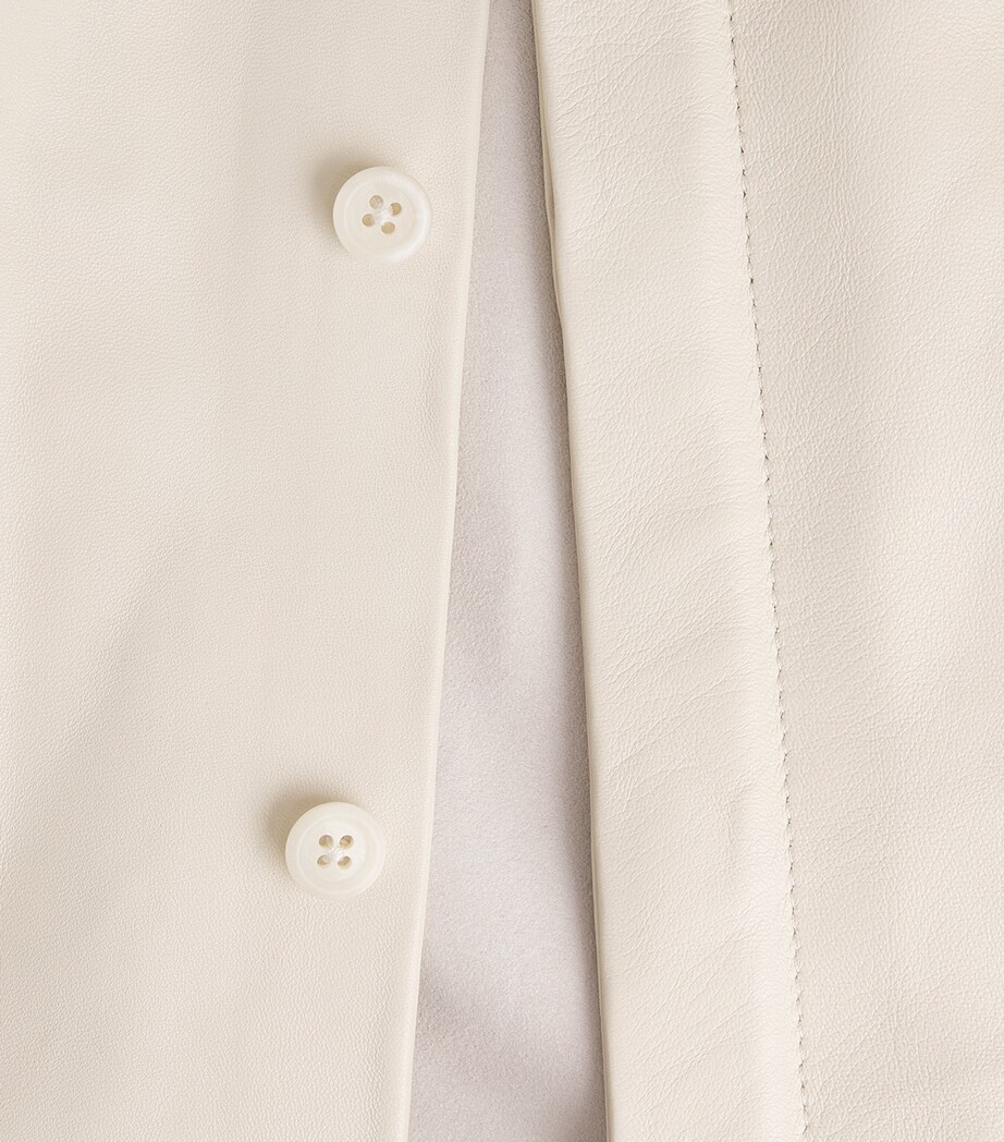 Lauren Manoogian Womens Nappa Leather Shirt Ecru Image 6