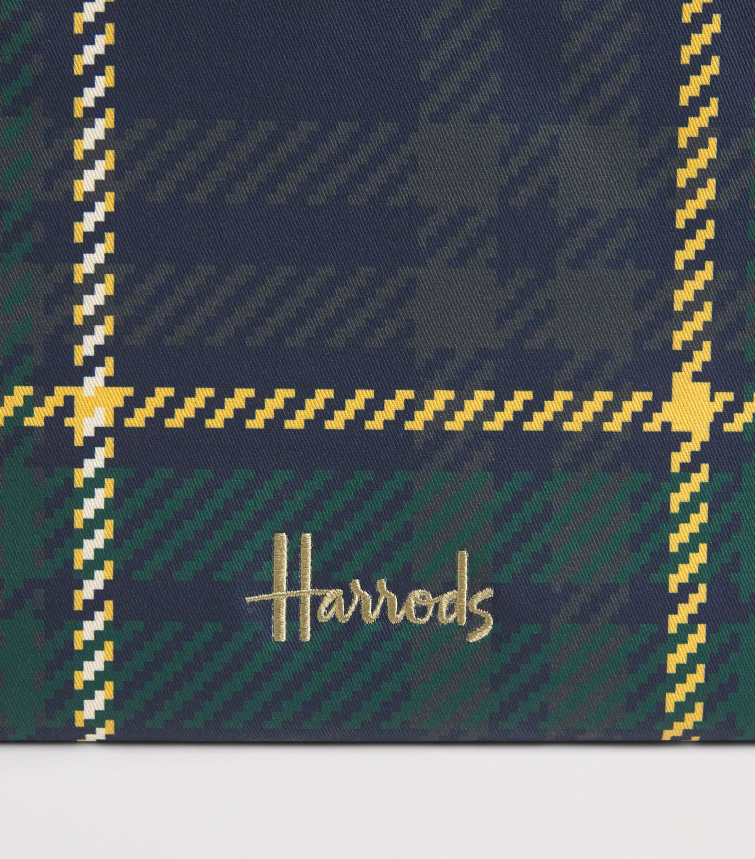 Harrods Small Tartan Tote Bag Navy Image 6