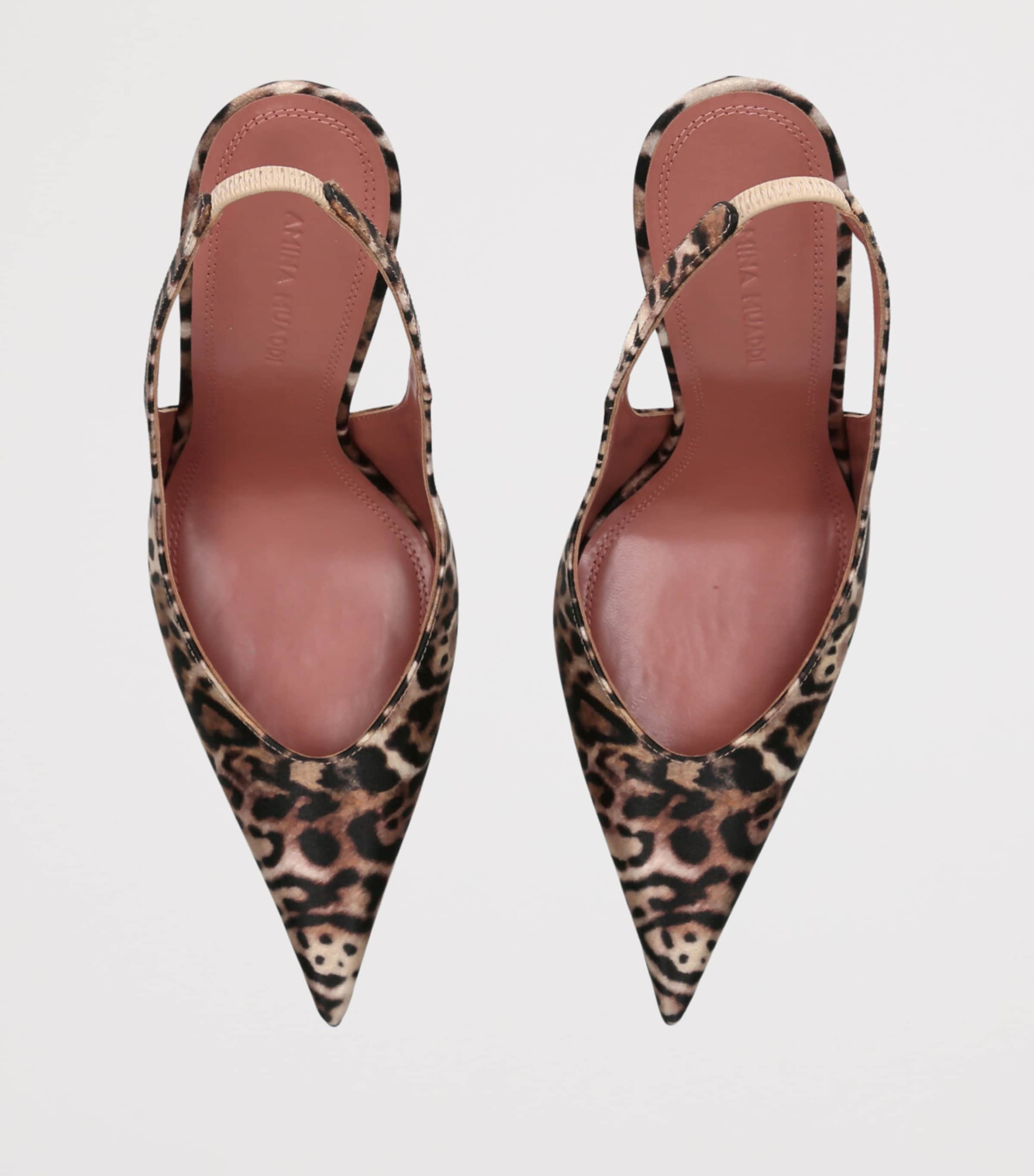 Amina Muaddi Womens Leopard Print Anok Slingback Heels 105 Dk.brn Com Image 4