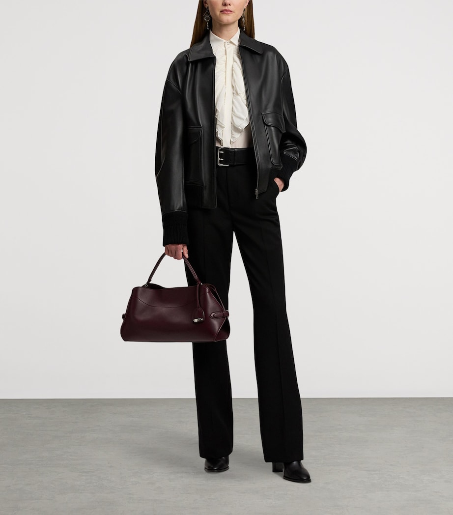 Calfskin The Ralph Shoulder Bag BURGUNDY Image 8