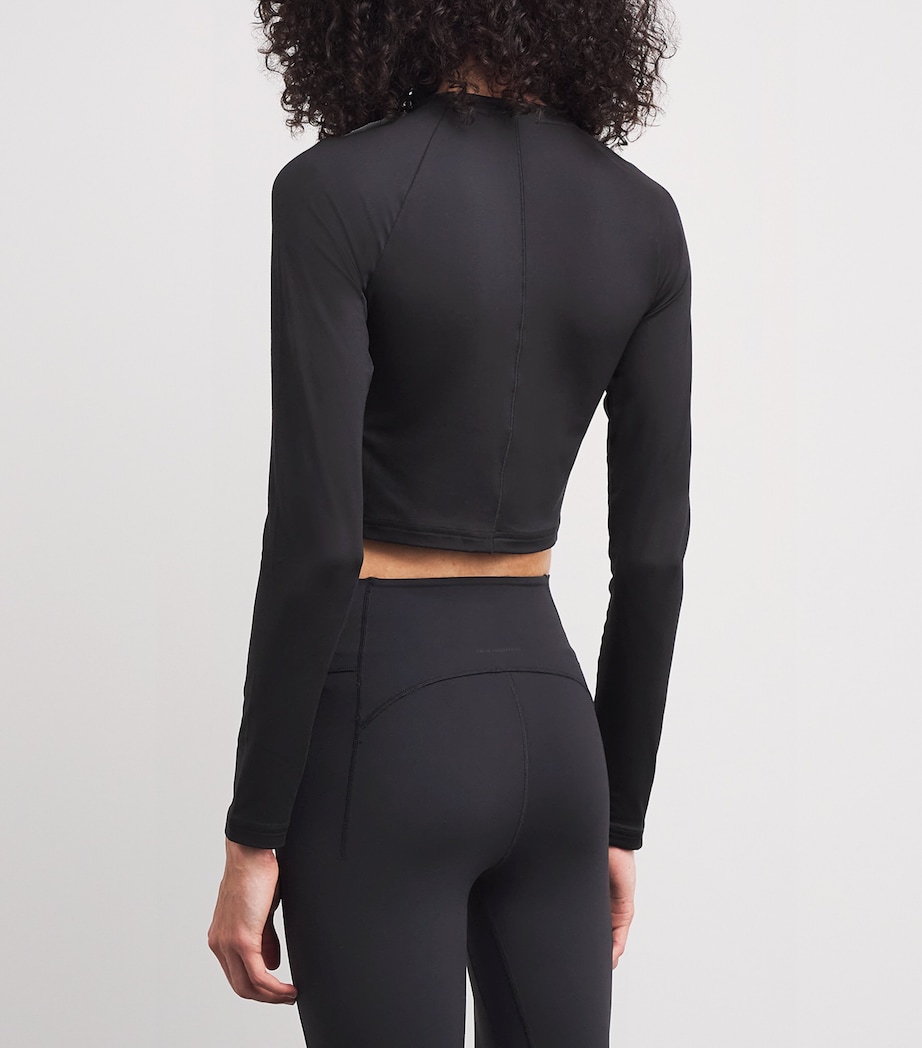 Long-Sleeve Studio Crop Top BLACK Image 4