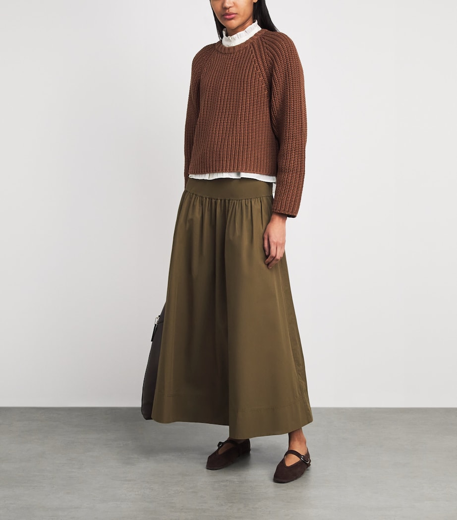 ME+EM Womens Organic Cotton Weekend Sweater Walnut Brown Image 2