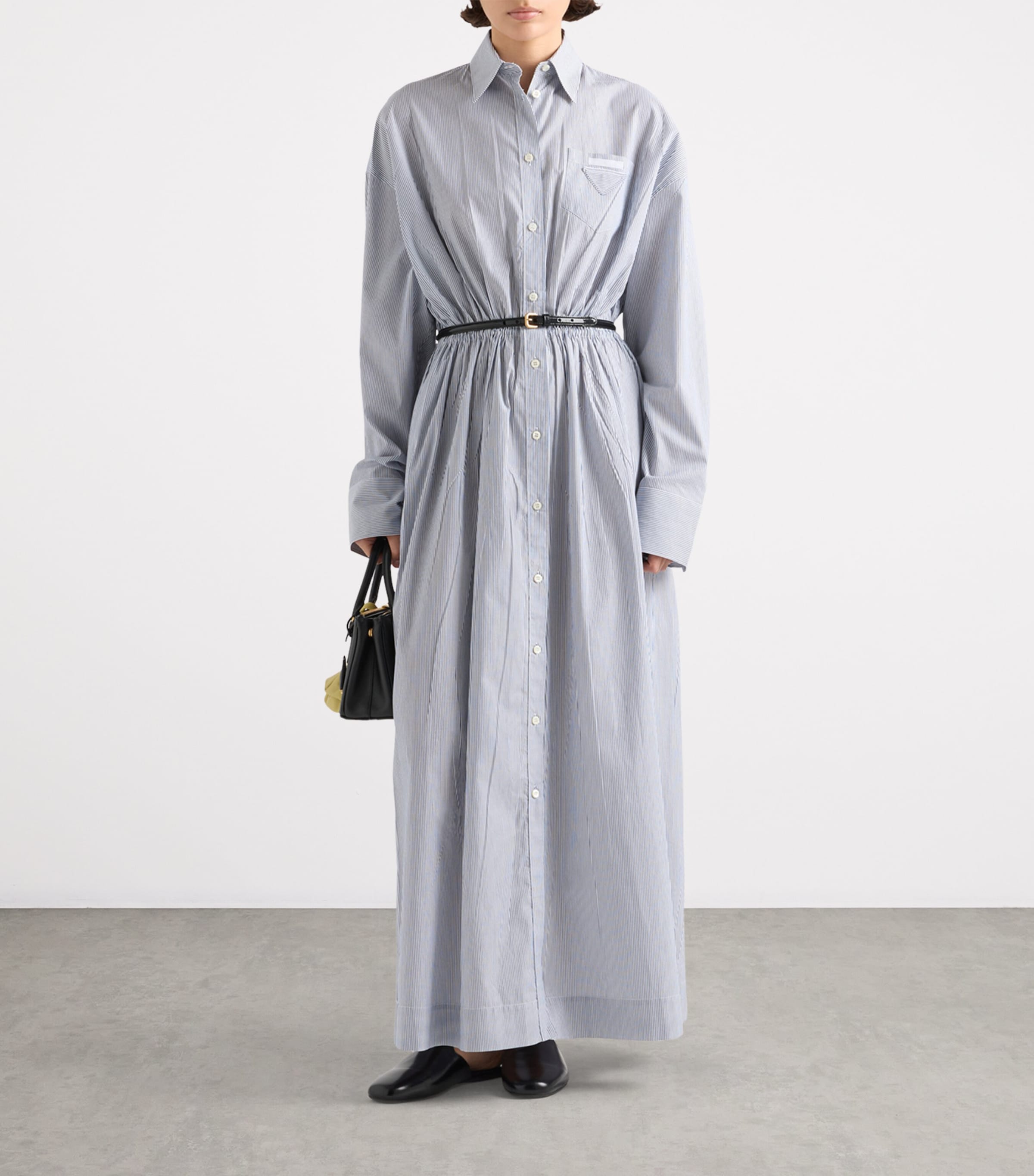 Prada Blue Cotton Poplin Maxi Shirt Dress | Harrods MT