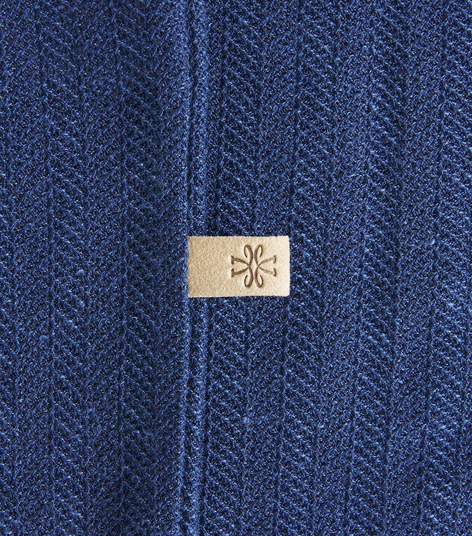 JACOB COHËN Mens Geometric Polo Shirt Navy Image 6