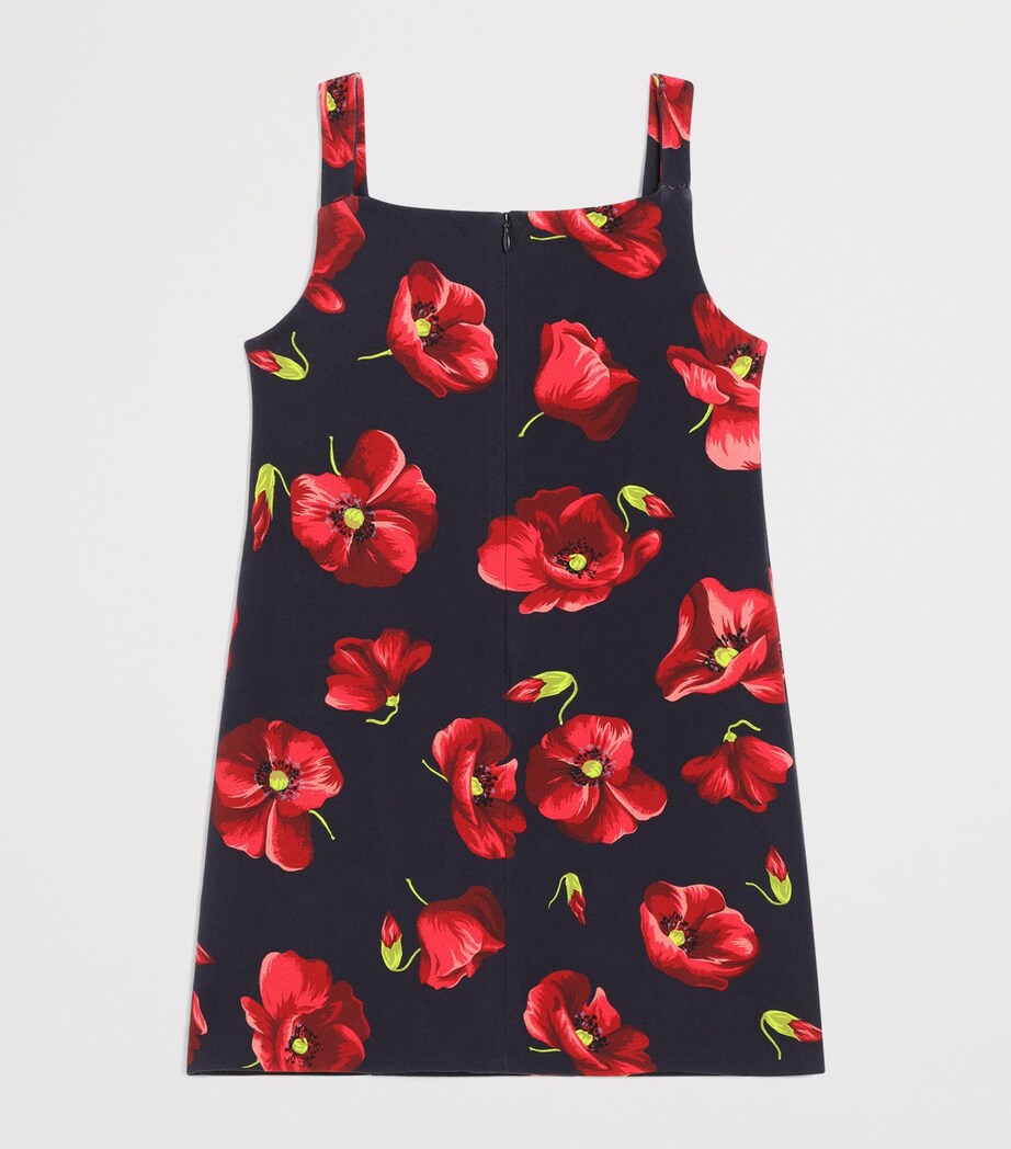 Dolce&Gabbana Kids Stretch-Cotton Floral Dress (8-12+ Years) Papavero Dist Image 2