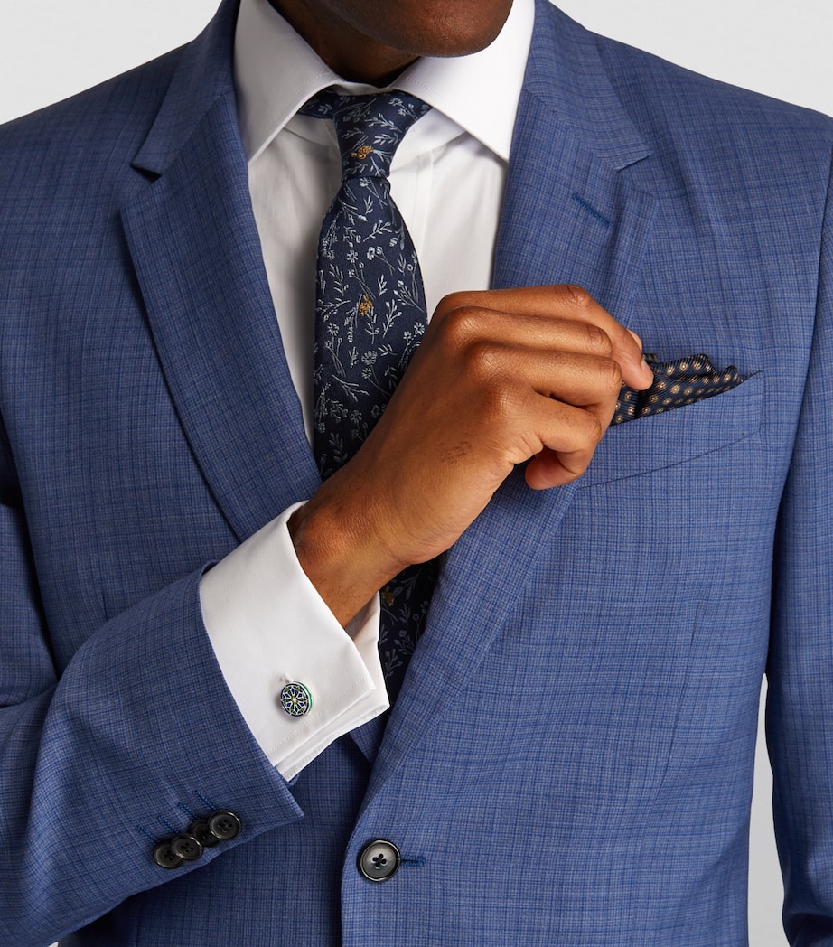 Palladium-Plated Lhasa Mandala Cufflinks SILVER/ MULTI Image 5