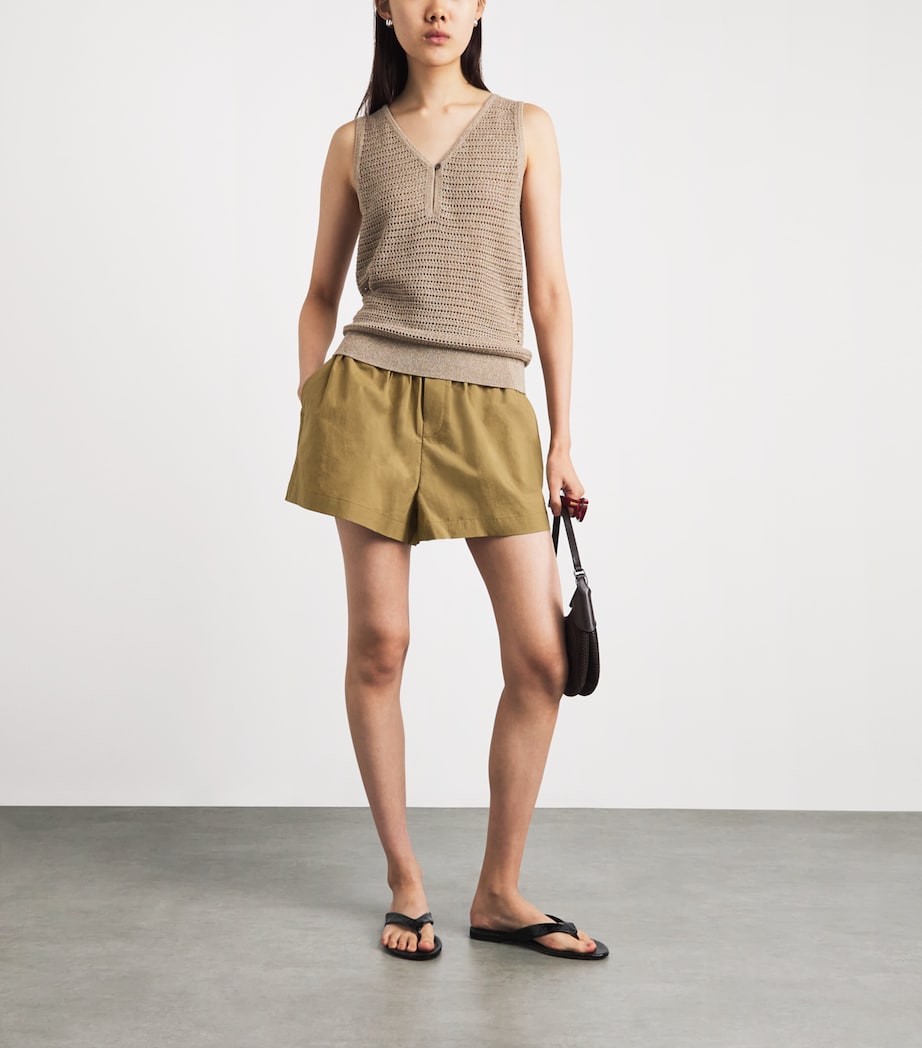 Varley Womens Cotton Morales Shorts Golden Olive Image 2