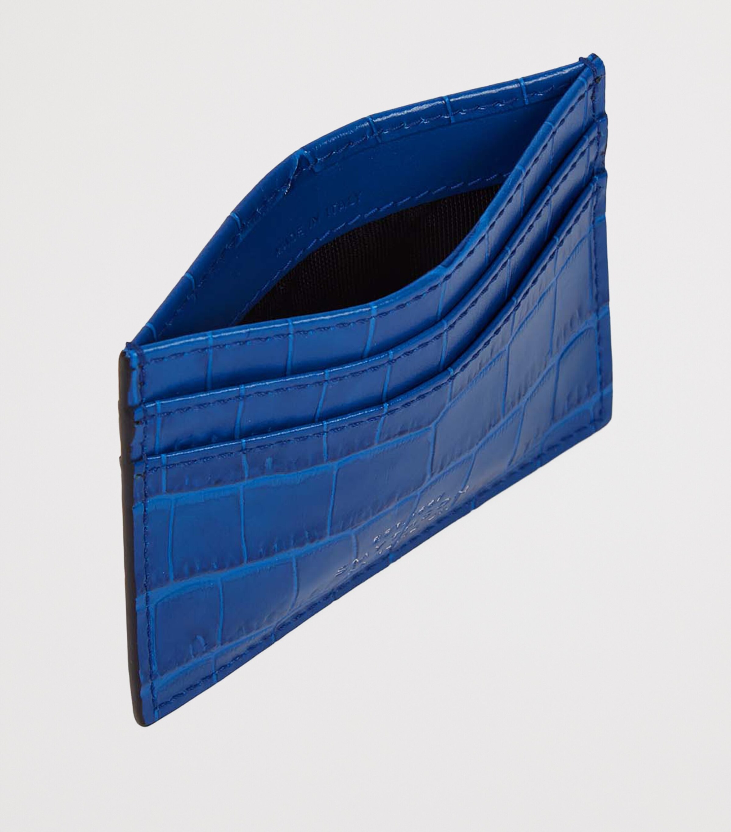 Leather Mara Flat Card Holder CERULEAN Image 2