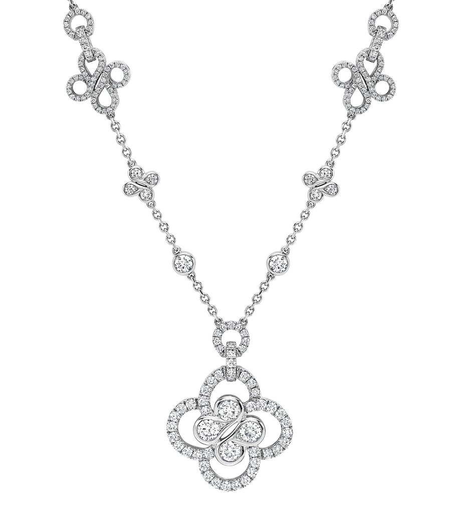Boodles Large White Gold and Diamond Be Boodles Necklace Platinum Image 1