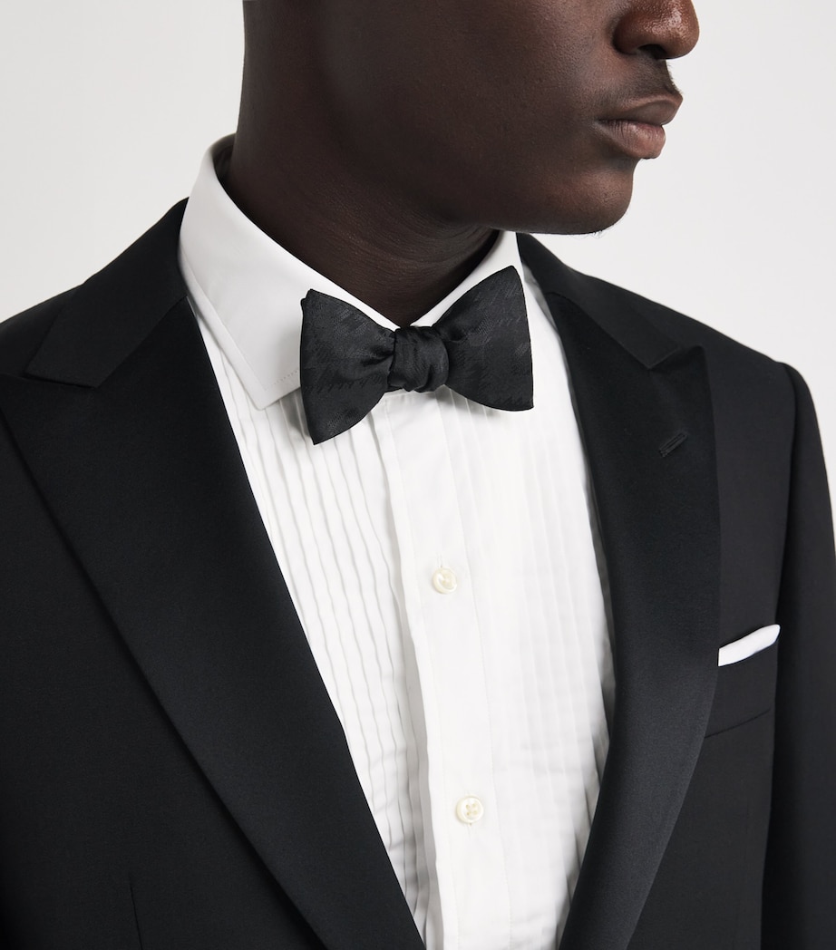 Silk Jacquard Bow Tie BLACK Image 2