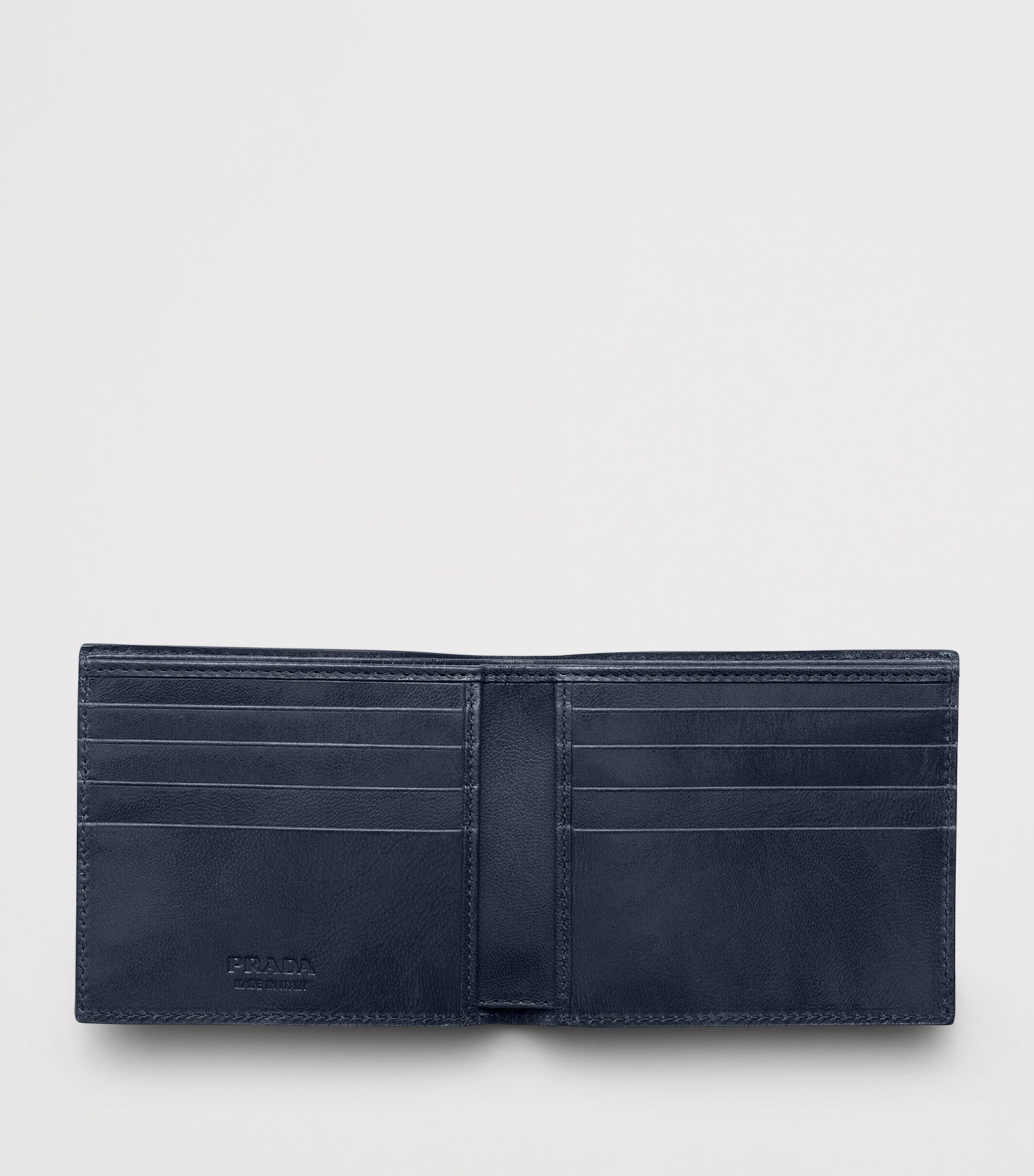 Prada Leather Woven Wallet Blue Image 2