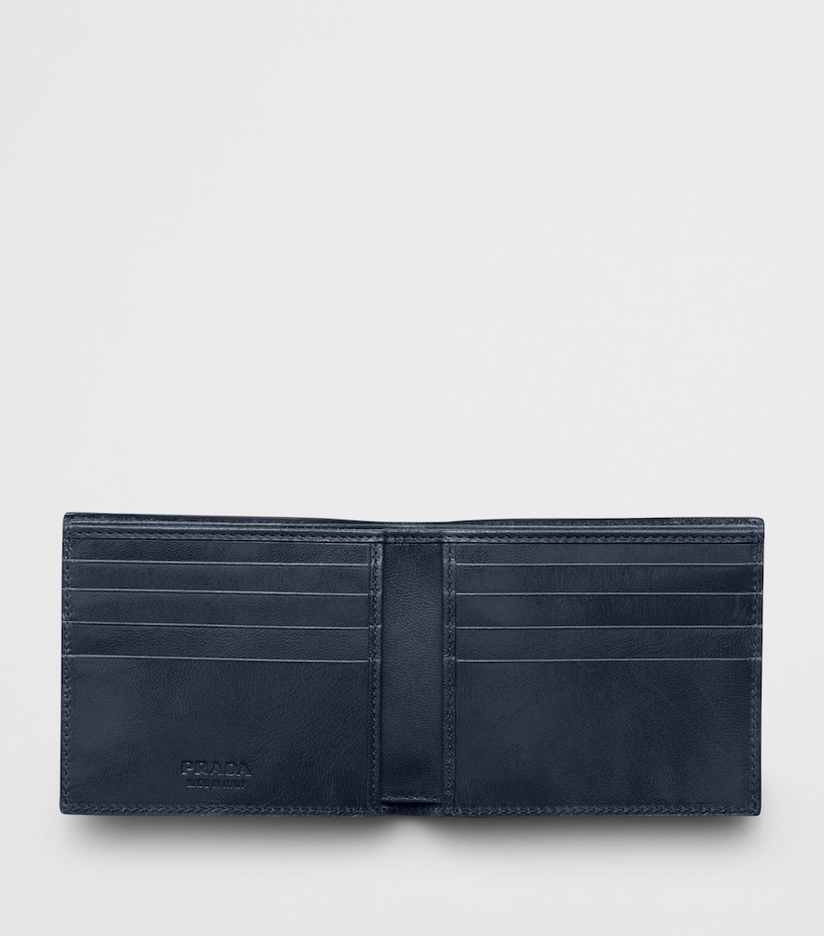 Prada Leather Woven Wallet Blue Image 2