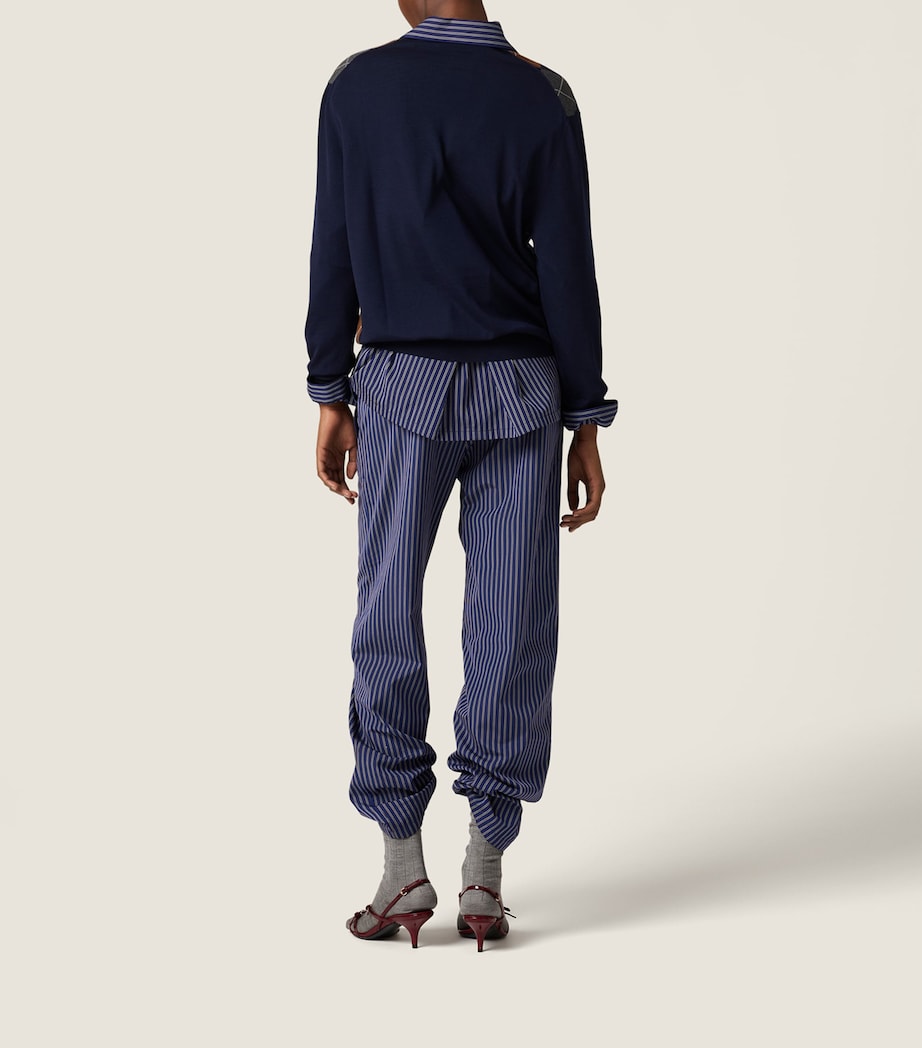 Wool Argyle Sweater F0008 Image 5