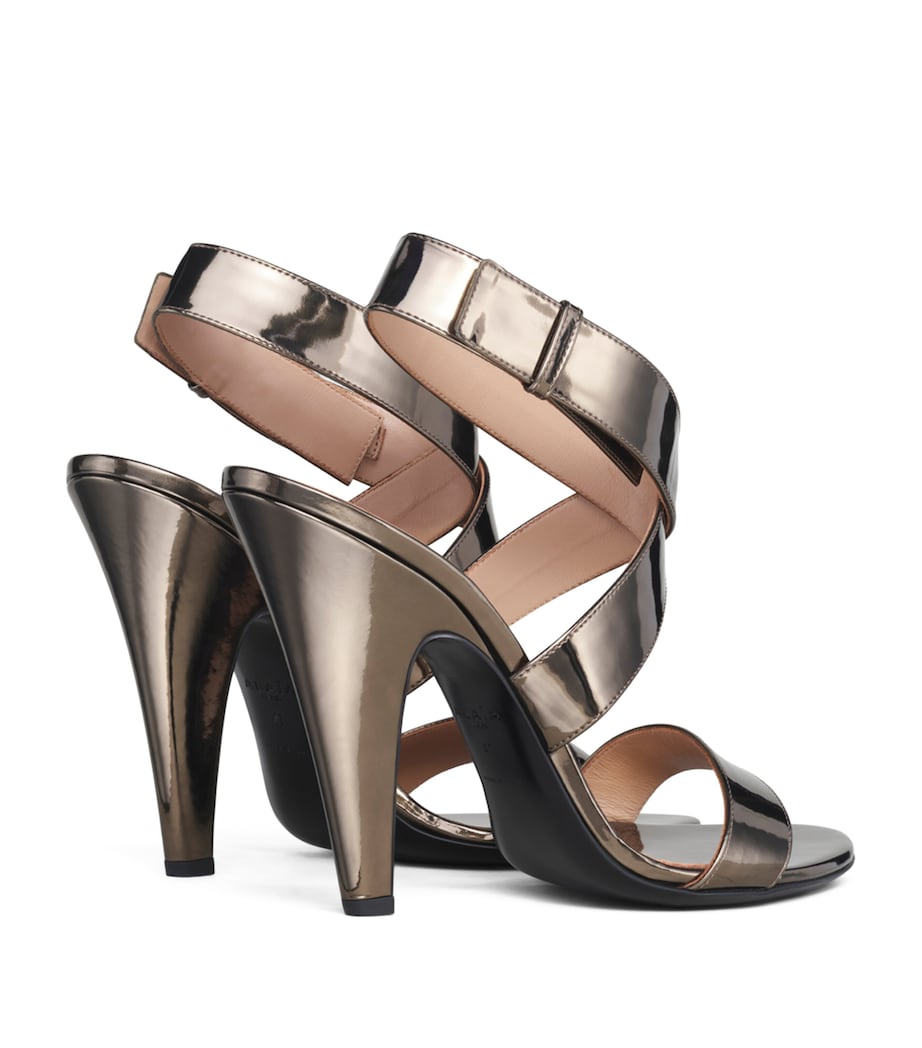 Alaïa Metallic Leather Cone Sandals 110 Brun Metal Image 4