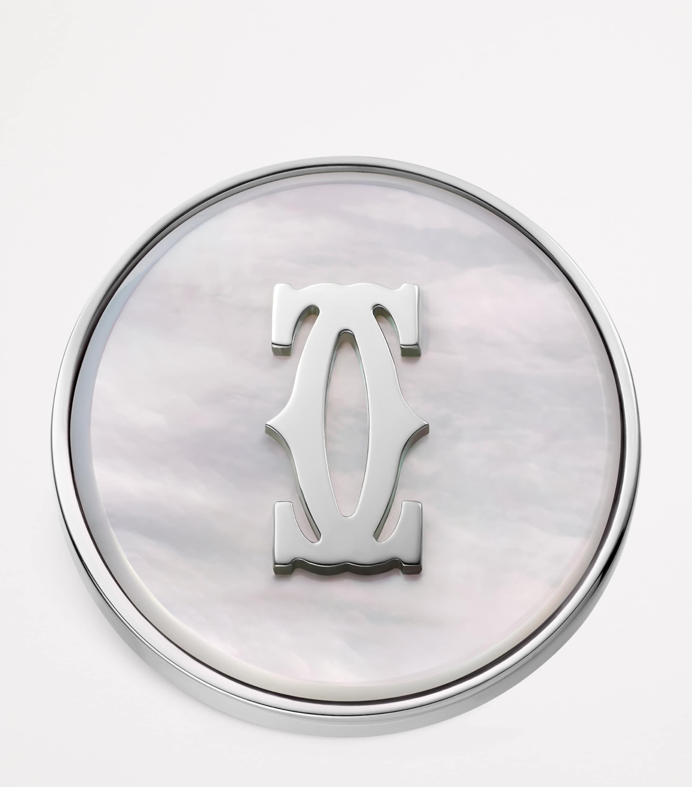 Sterling Silver Double C de Cartier Cufflinks SILVER AND WHITE Image 5