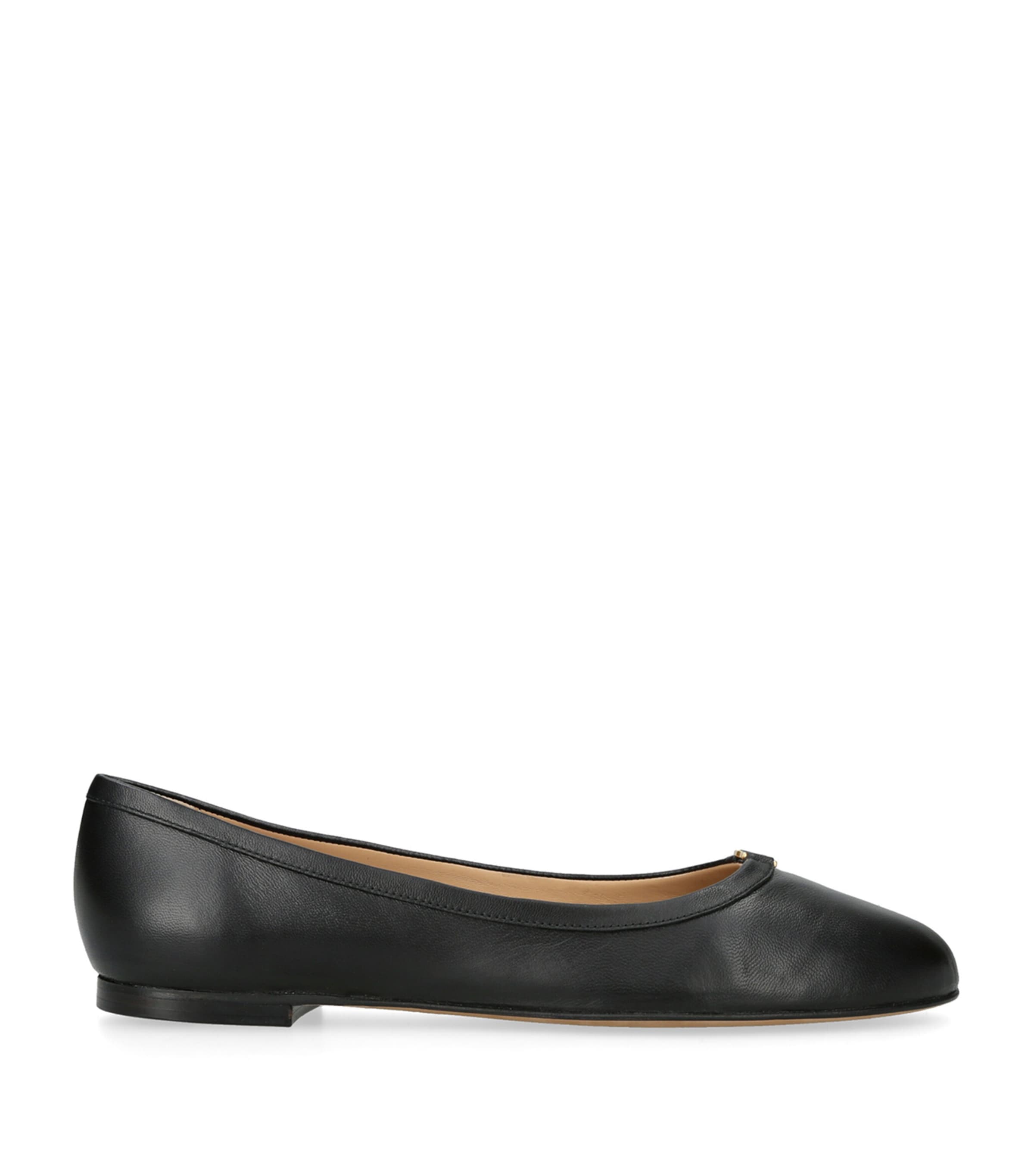 Shop Chloé Leather Marcie Ballet Flats In Black